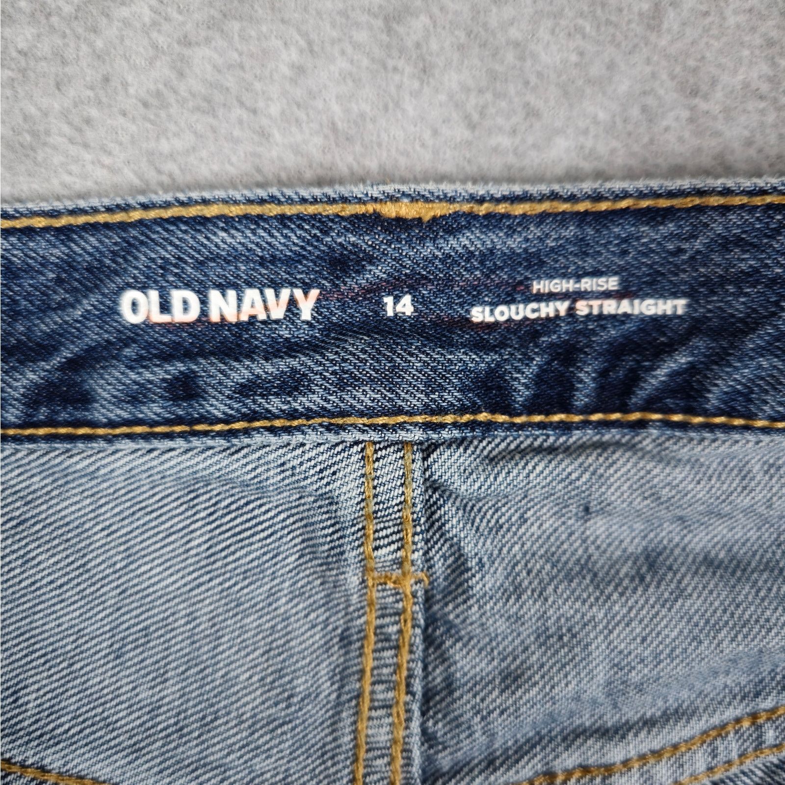 Old Navy Old Navy 14 High Rise Slouchy Straight Button Fly Jeans Size 36" / US 14 / IT 50 - 10 Thumbnail