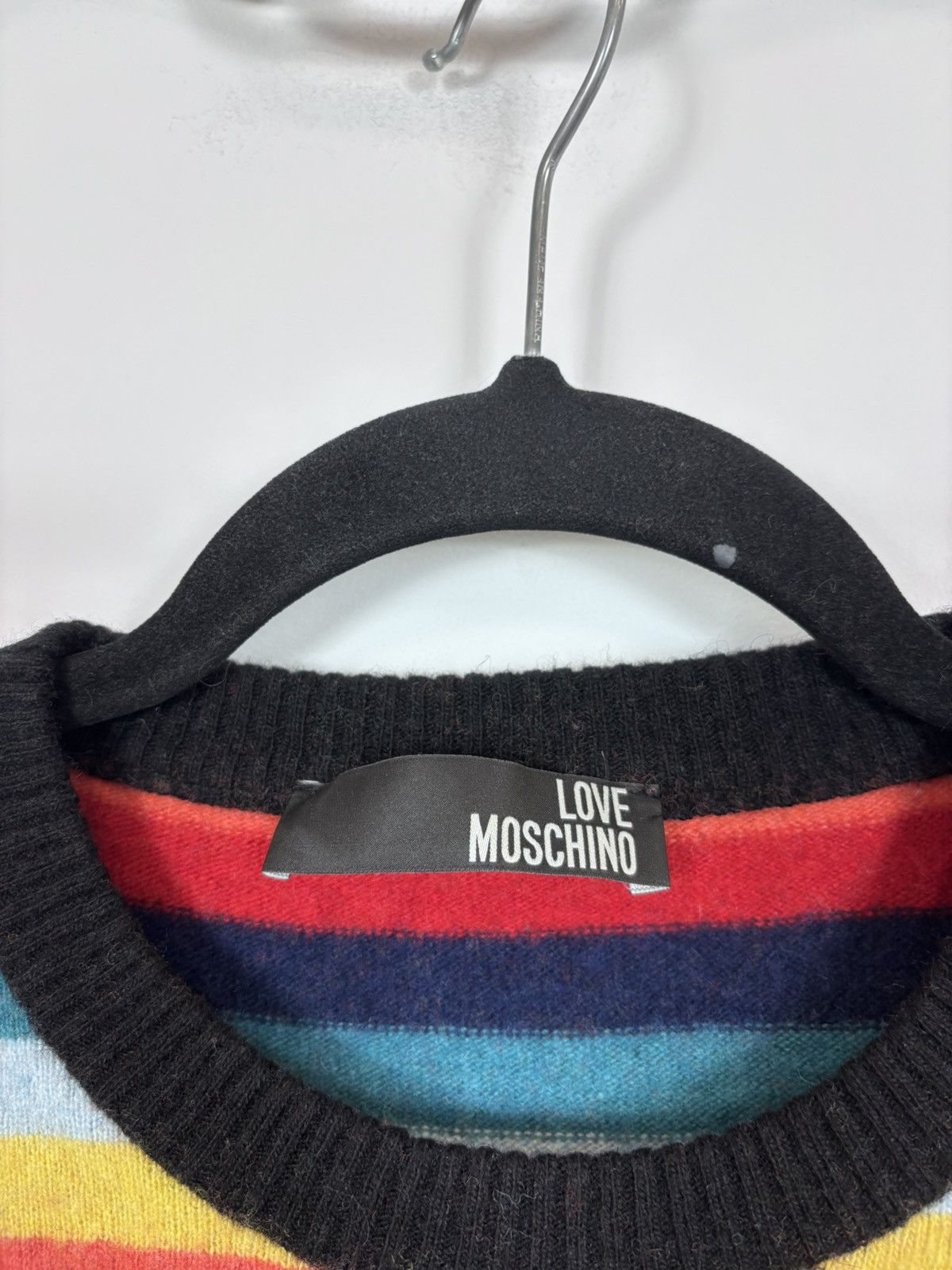Love Moschino Love Moschino Women’s Rainbow Striped Wool Cashmere Sweater Size S / US 4 / IT 40 - 10 Thumbnail