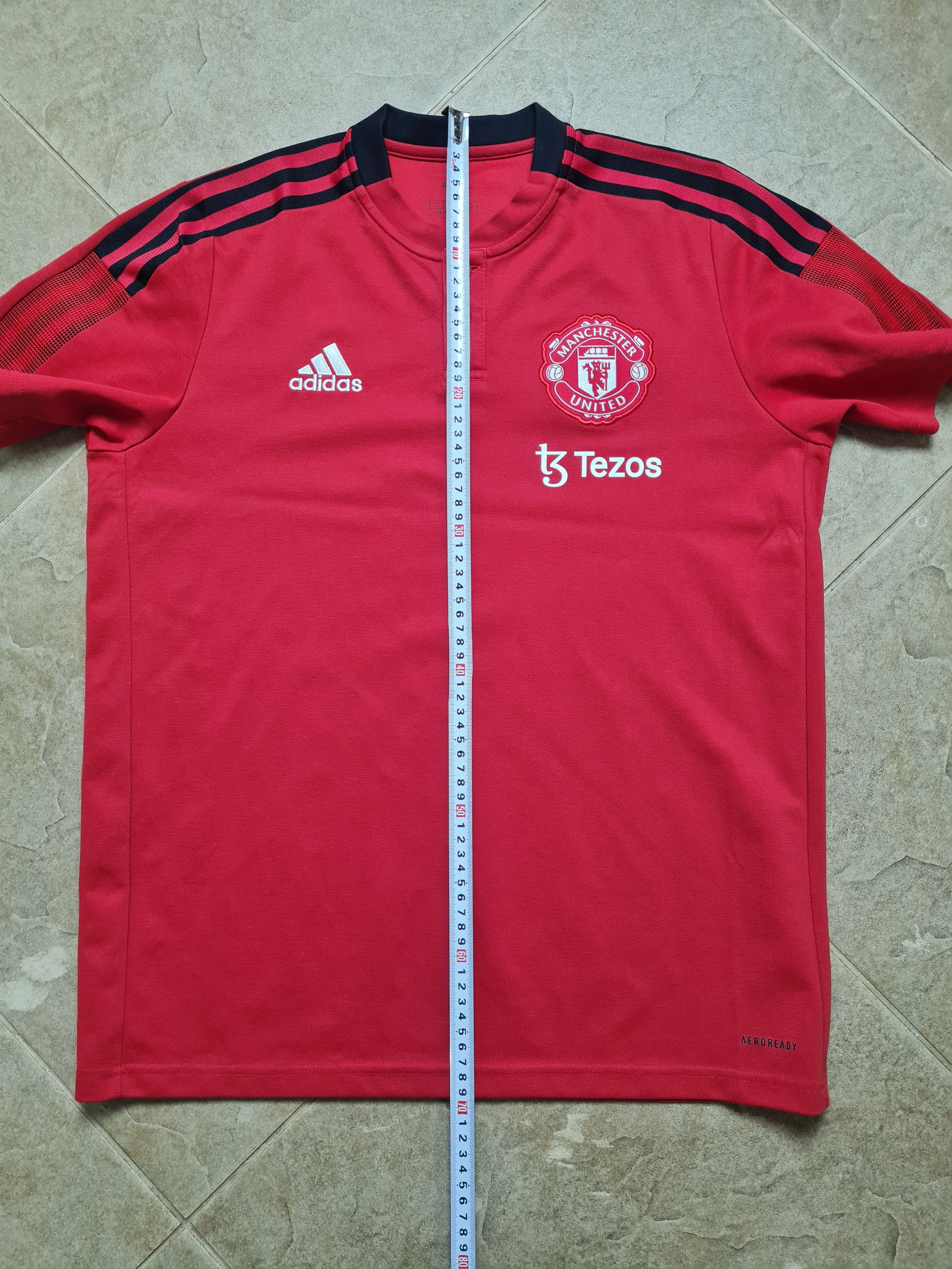 Adidas Polo Adidas Men's Red Manchester United 3-Stripes H63964 Size US M / EU 48-50 / 2 - 4 Thumbnail