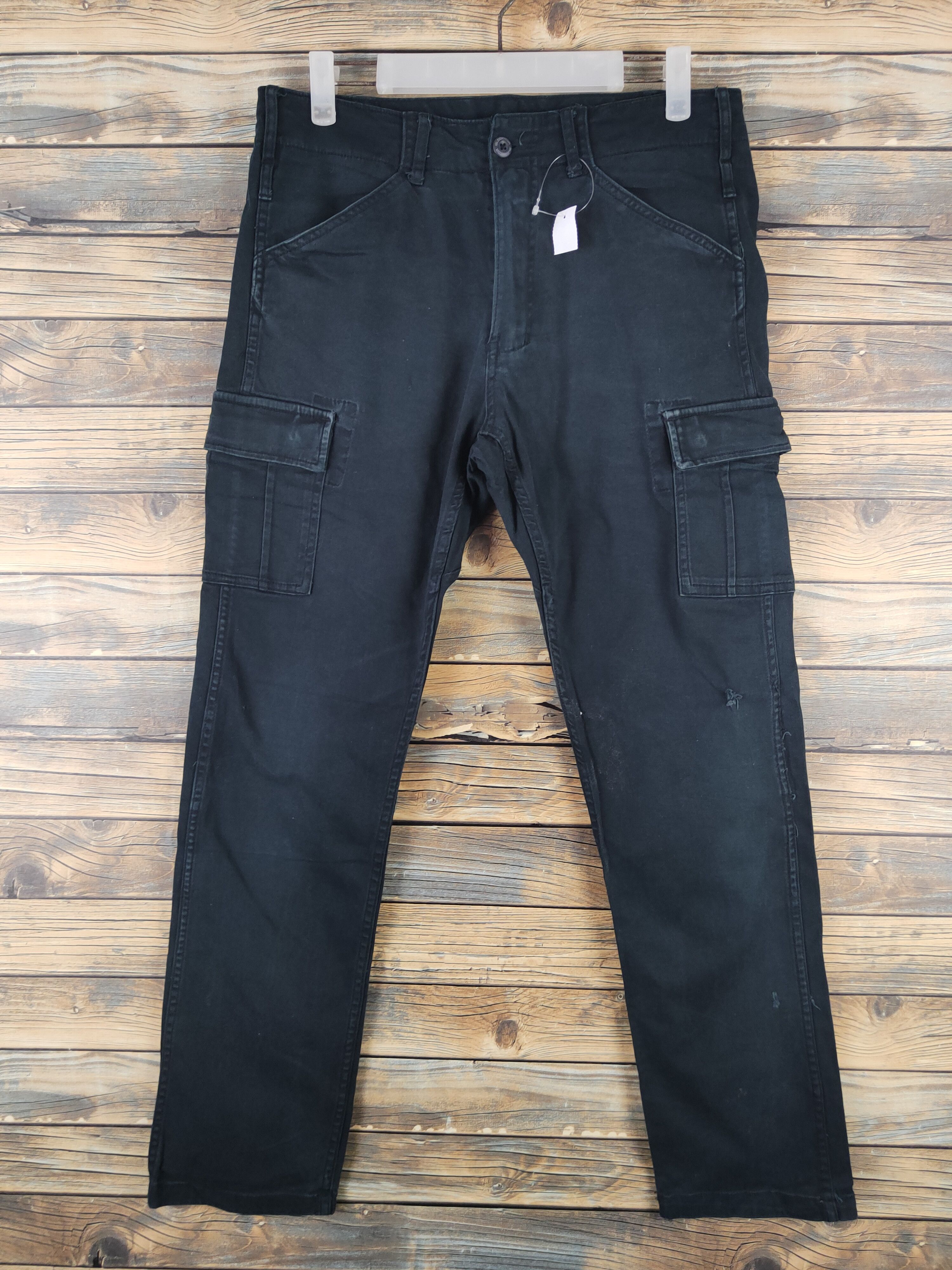Japanese Brand DL Gladiator Black Multipocket Cargo Pants #sp46-261T Size US 31 - 1 Thumbnail