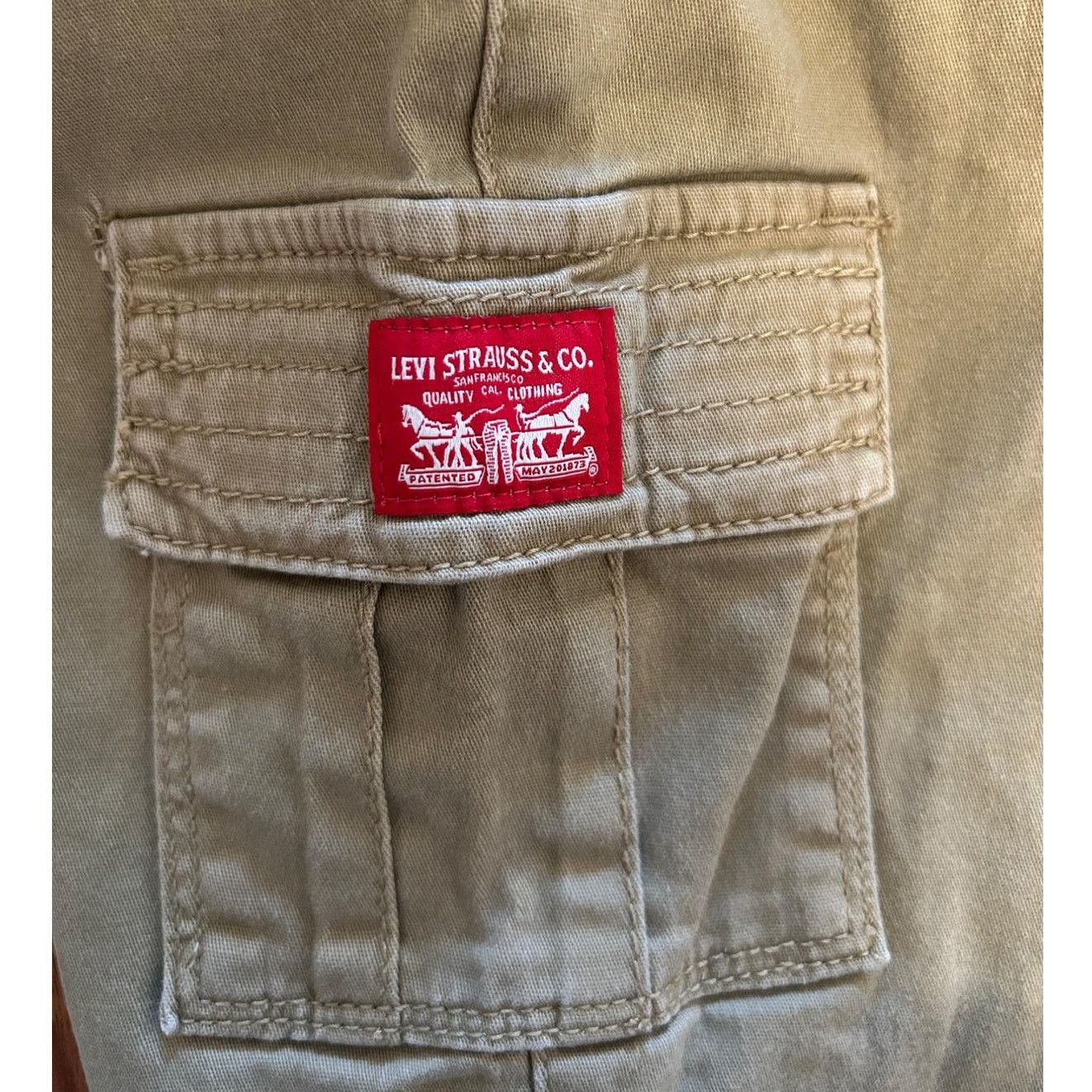 Levi's Levi's Boys' Size 7 Khaki Cargo Pants - Great Condition! Size 22" - 5 Thumbnail