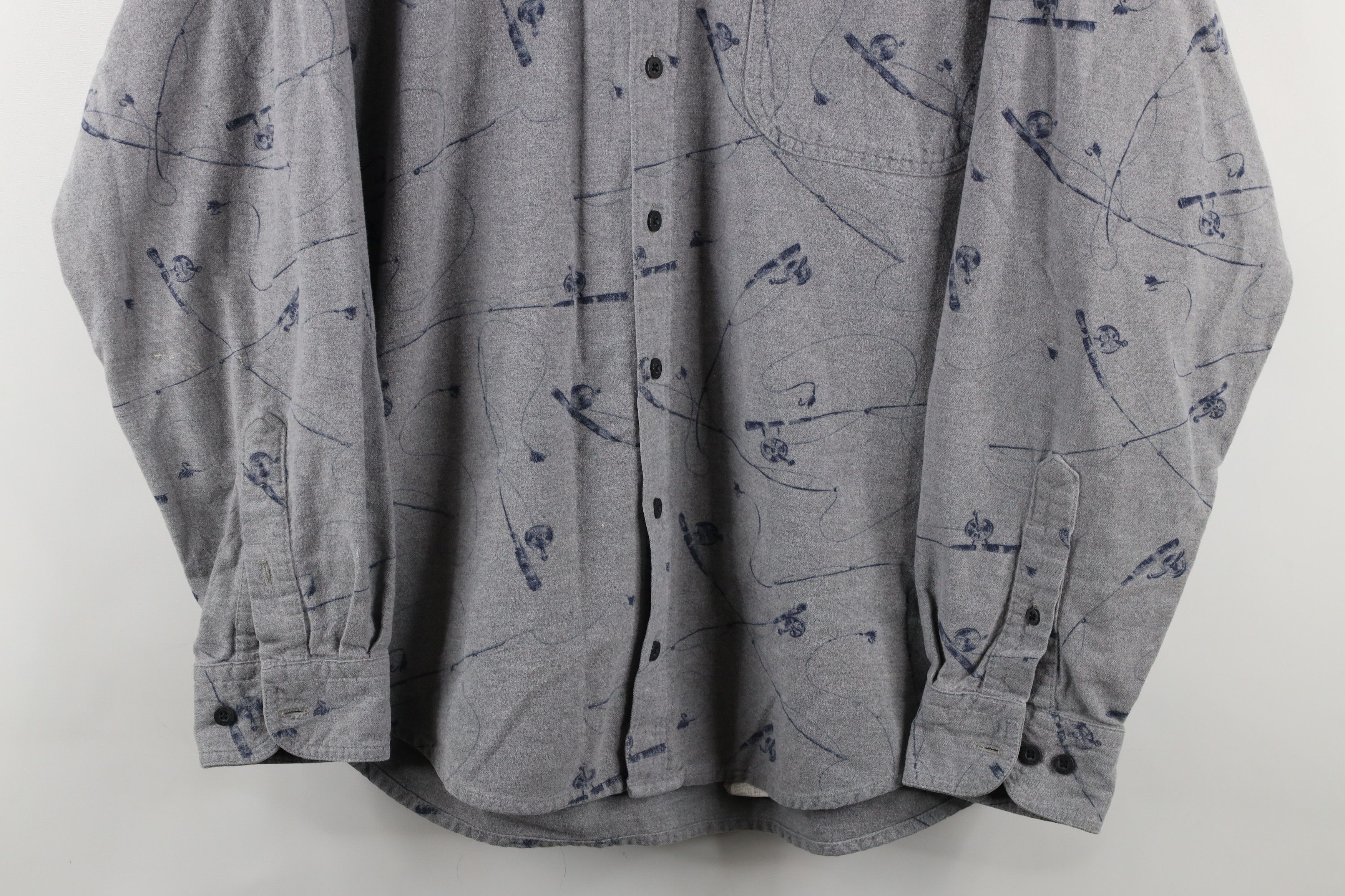 Vintage × Woolrich Woolen Mills Vintage 90s Woolrich Over Print Chamois Cloth Button Shirt Size US L / EU 52-54 / 3 - 3 Thumbnail