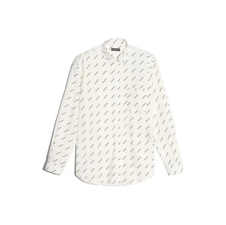 Balenciaga Balenciaga Logo Print Long Sleeve Casual Shirt Size US M / EU 48-50 / 2 - 1 Thumbnail