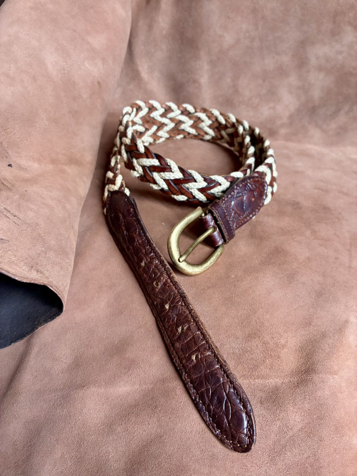 Ermenegildo Zegna ERMENEGILDO ZEGNA braided leather and cord belt Size 34 - 6 Thumbnail