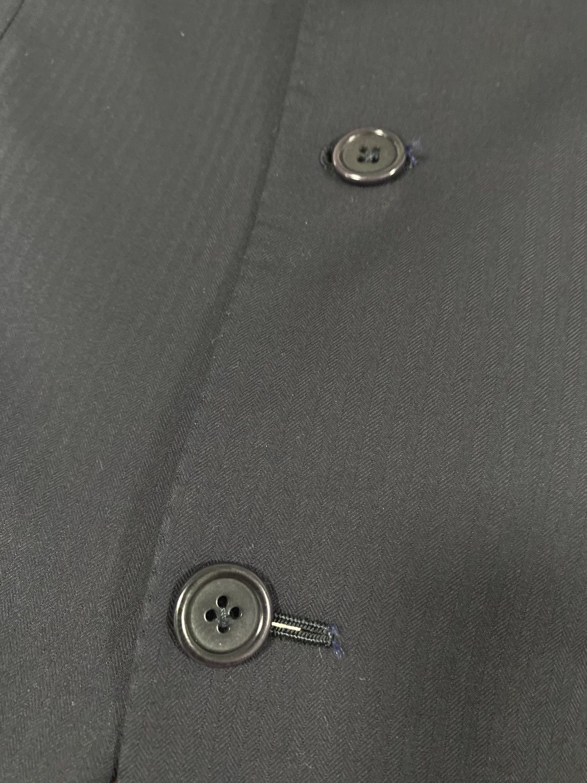 Luigi Borrelli Borelli Napoli Dark Blue Herringbone Wool Blazer Size: 50 Size 50R - 5 Thumbnail