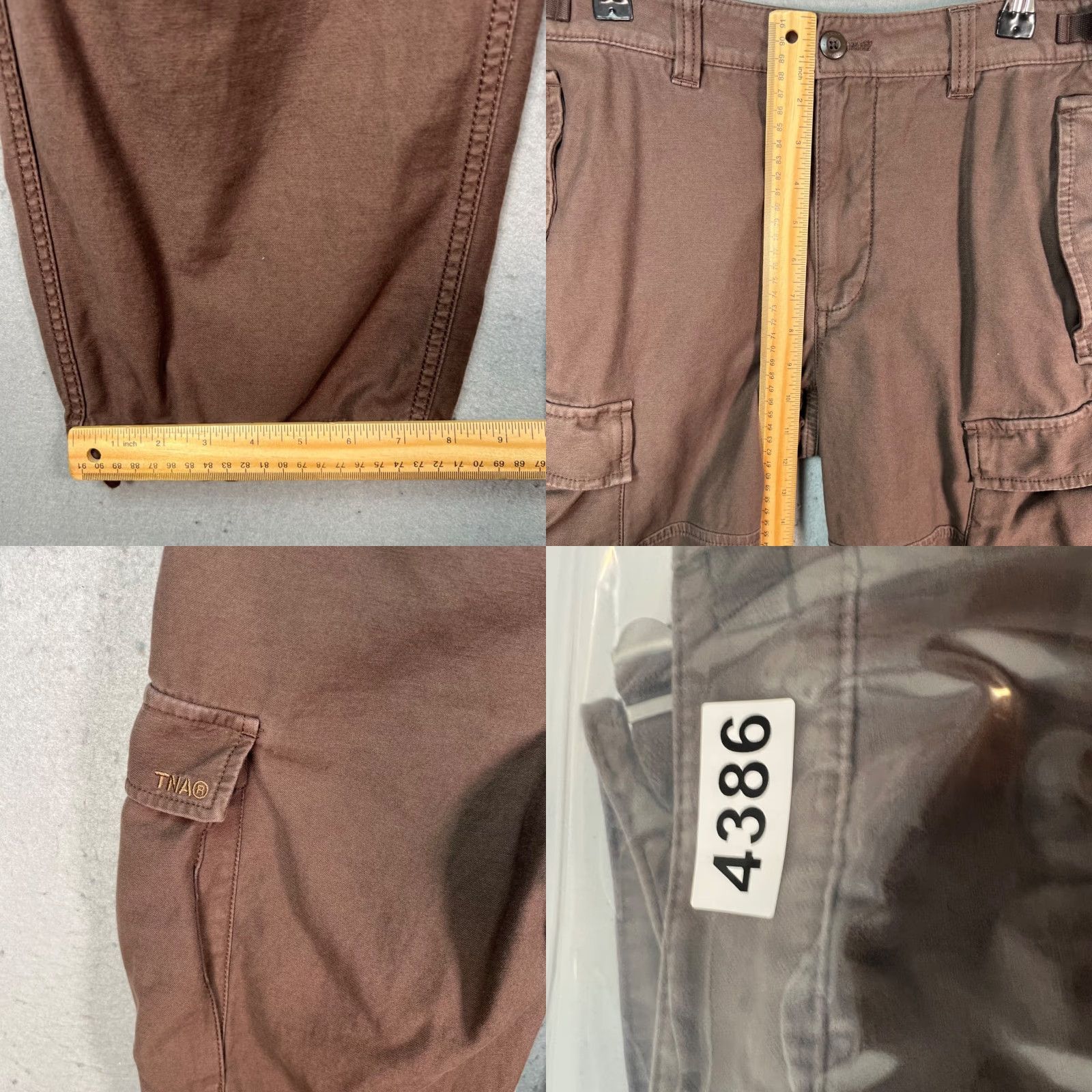 TNA TNA Surplus Cargo Pants Brown 100% Cotton With Pockets & Elastic Cuffs Womens Size 4 Straight Inseam 28" Front Flat Size 27" / US 4 / IT 40 - 8 Thumbnail