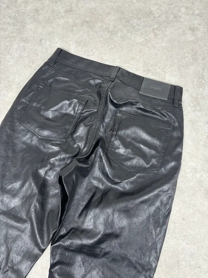 Our Legacy Our Legacy Black Faux Leather Formal Moto Cut Pants Size US 32 / EU 48 - 7 Thumbnail