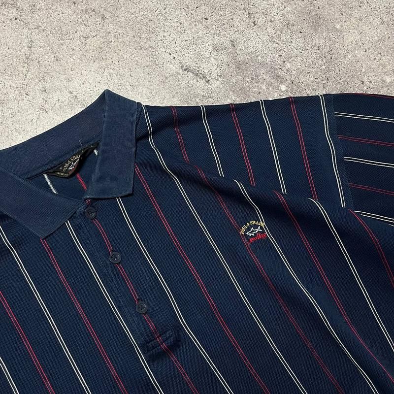 Paul & Shark Paul&Shark Yachting Polo Navy Blue Striped Shirt Size L Size US XL / EU 56 / 4 - 2 Thumbnail