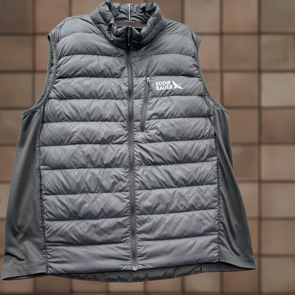 Eddie Bauer Eddie Bauer Puffer Vest Mens XL Gray 550 Down Full Zip Stretch Pockets Outdoor Size US XL / EU 56 / 4 - 1 Thumbnail