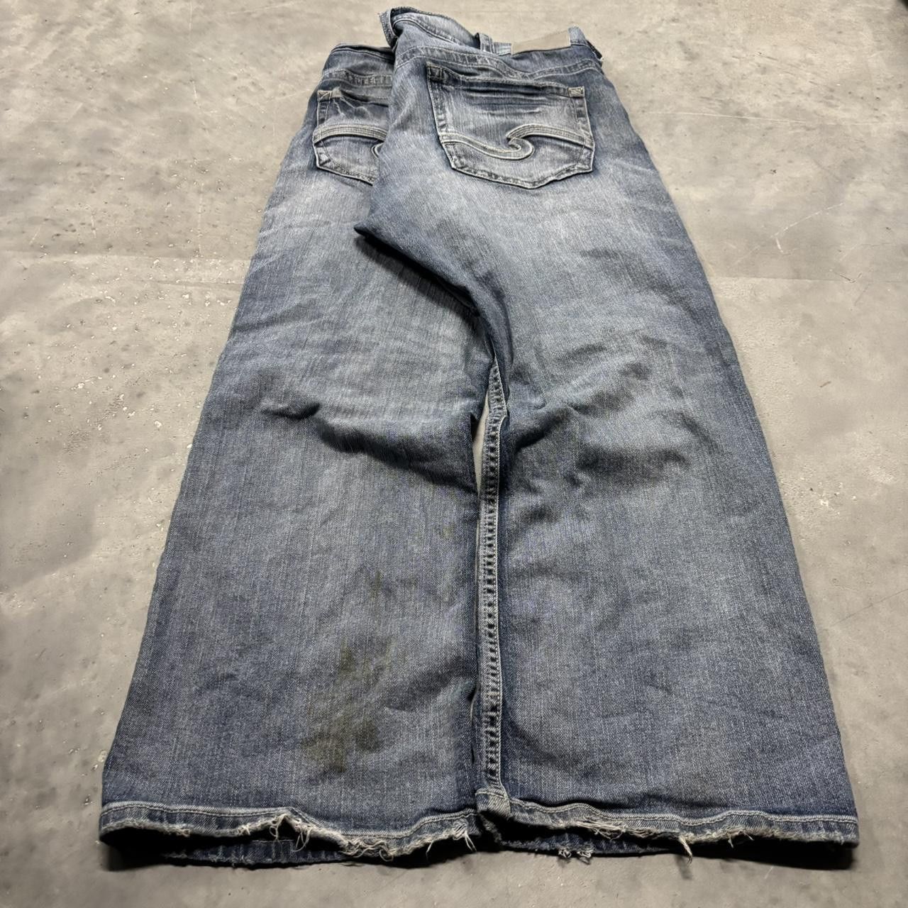 Japanese Brand × Vintage Crazy Vintage Y2K/2000s Baggy Grunge Dark Wash Skater Denim Jeans! Size US 38 / EU 54 - 4 Thumbnail