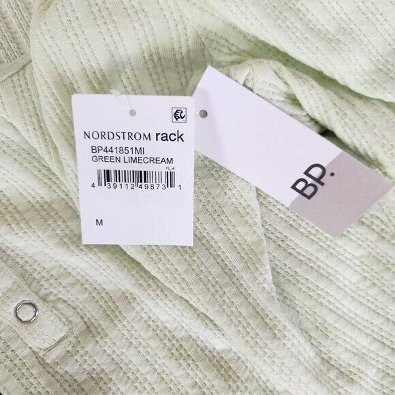 BP. BP Womens Medium Green Limecream Cropped Long Sleeve Size M / US 6-8 / IT 42-44 - 10 Thumbnail