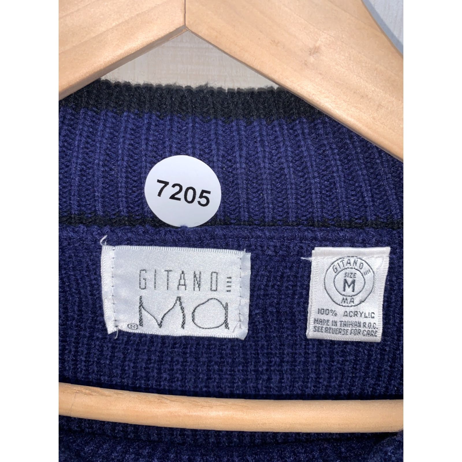 Vintage VINTAGE Gitano Argyle Blue Knit Sweater Shirt Womens M 1980-90s Size M / US 6-8 / IT 42-44 - 2 Thumbnail