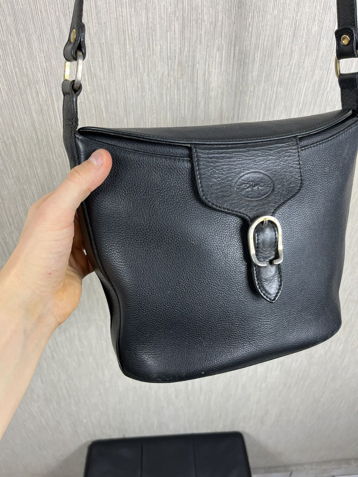Leather × Longchamp × Vintage Vintage Longchamp crossbody genuine leather bucket bag logo Size ONE SIZE - 6 Thumbnail