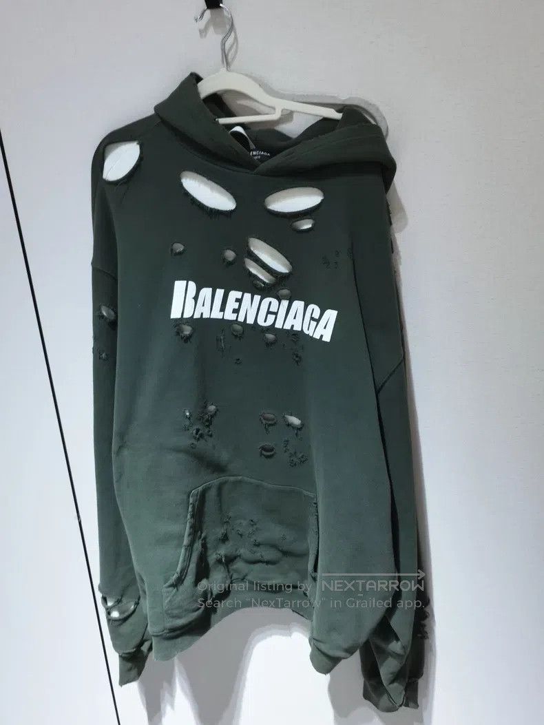 Balenciaga Balenciaga Faux Two-Piece Hooded Sweatshirt Size US M / EU 48-50 / 2 - 1 Thumbnail