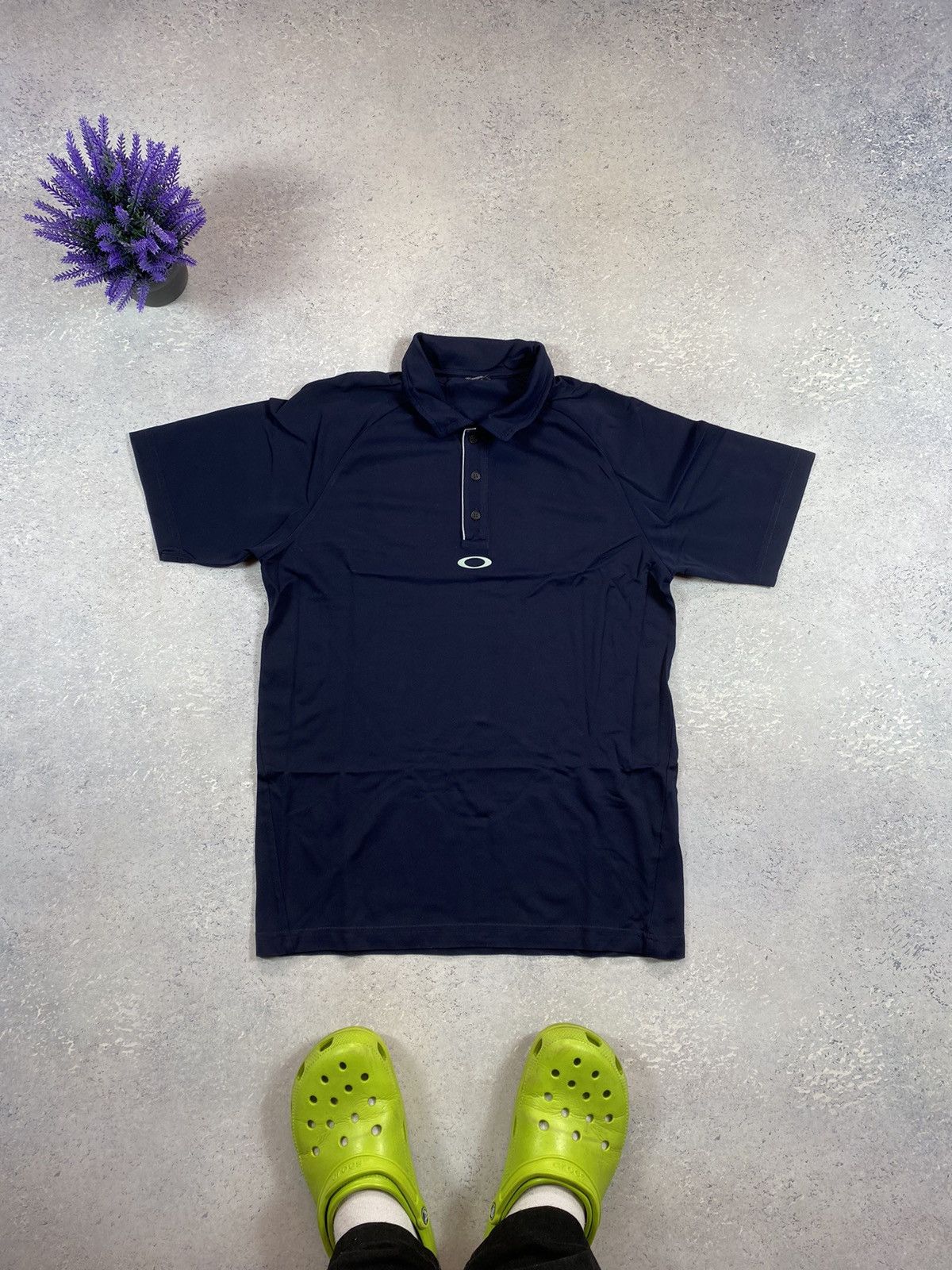 Oakley × Vintage Oakley Men’s Blue Polo Shirt With Centre Logo Size US M / EU 48-50 / 2 - 2 Thumbnail