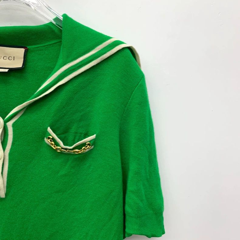 Gucci Gucci Green pocket chain wool single-breasted short-sleeve Size L / US 10 / IT 46 - 3 Thumbnail