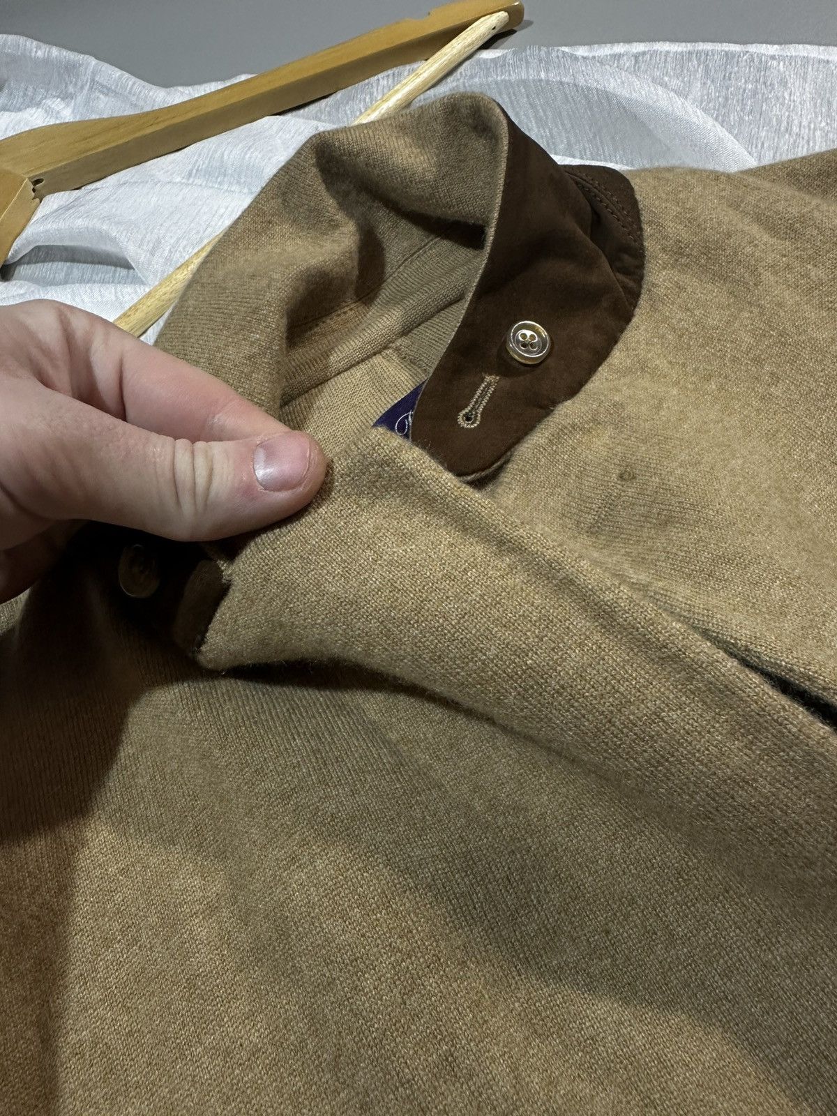 Ralph Lauren Purple Label RLPL 60% Cashmere Wool Suede Elbow Patch Hand-Tailored Size 42R - 7 Thumbnail
