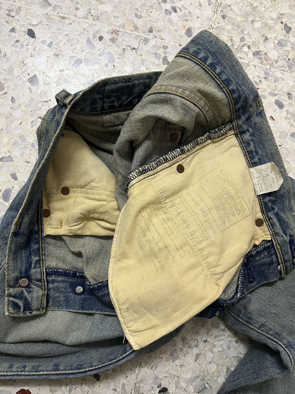 Levi's Vintage Clothing Levi’s 503B Selvedge Denim – Vintage Distressed Fade Size US 29 - 5 Thumbnail