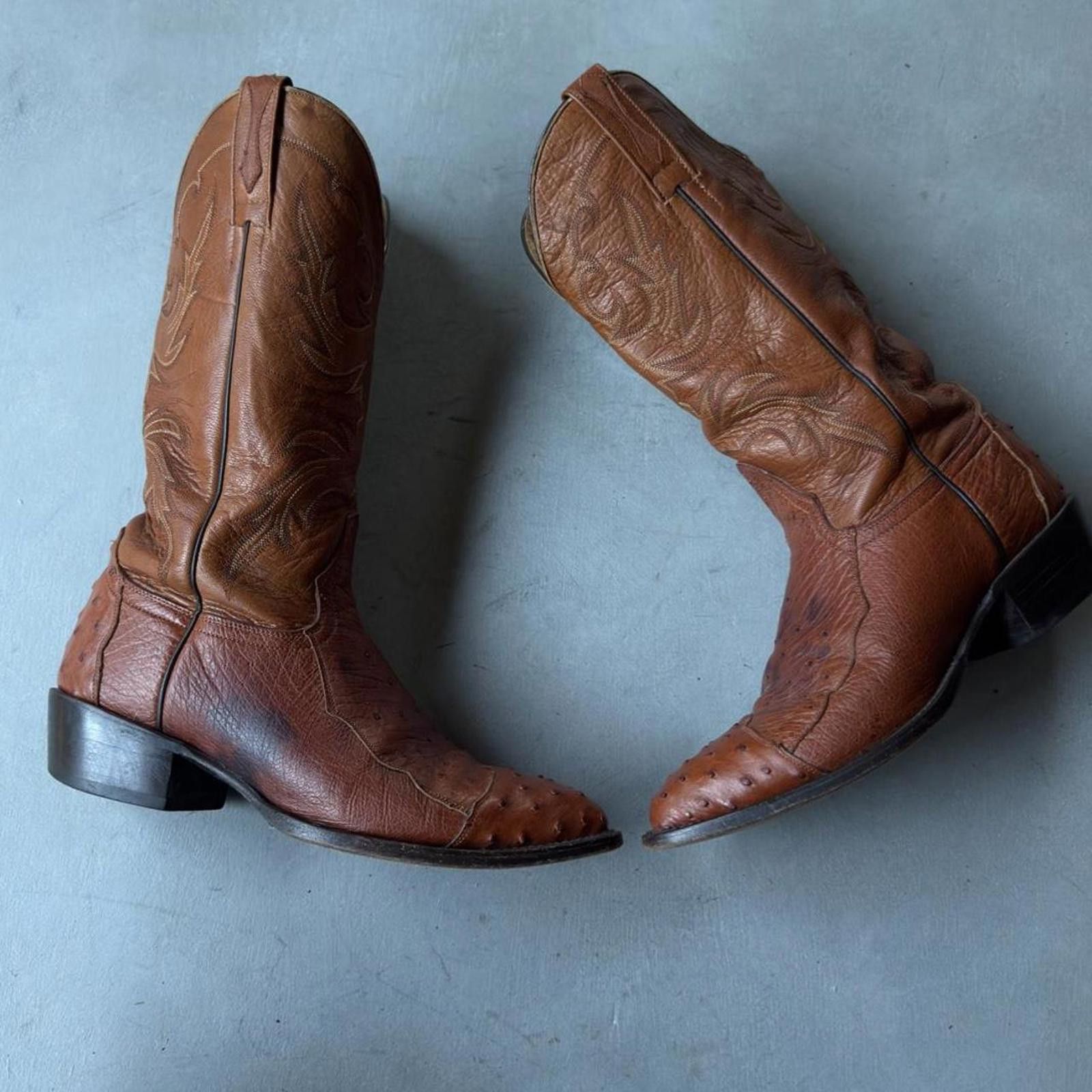 Acme Clothing Vintage JB Dillon Ostrich Cowboy Boots Western Roper Rodeo Size US 8.5 / EU 41-42 - 3 Thumbnail