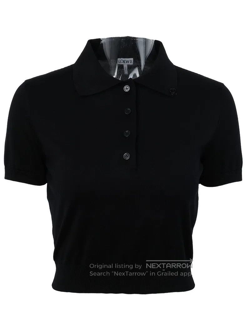 Loewe Loewe Short-Sleeved 100% Silk Blended Polo Knit Top Size S / US 4 / IT 40 - 1 Thumbnail