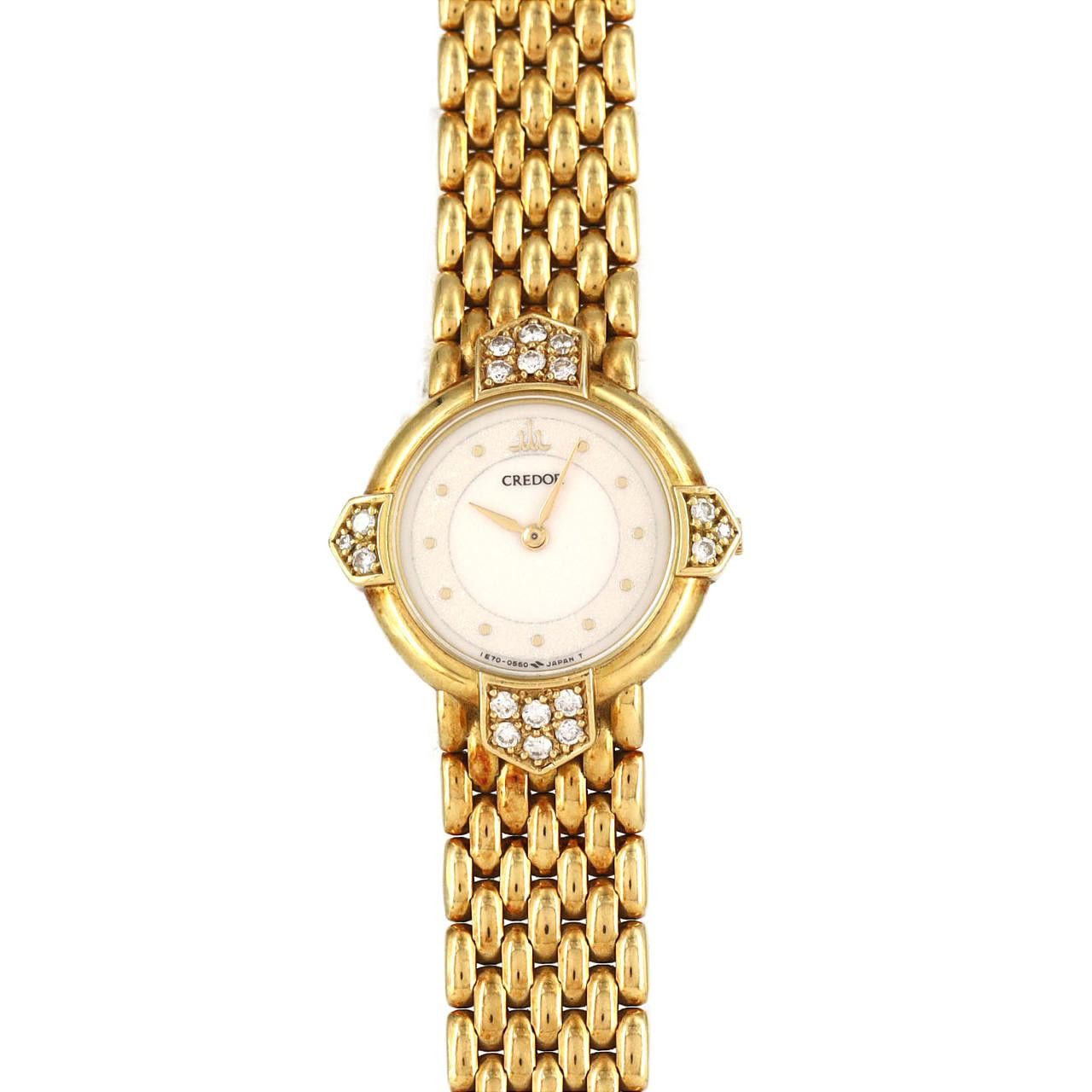 Seiko Seiko Credor Au750 Quartz Precious Metal Quartz 1E70-0340 DUTY FREE for USA