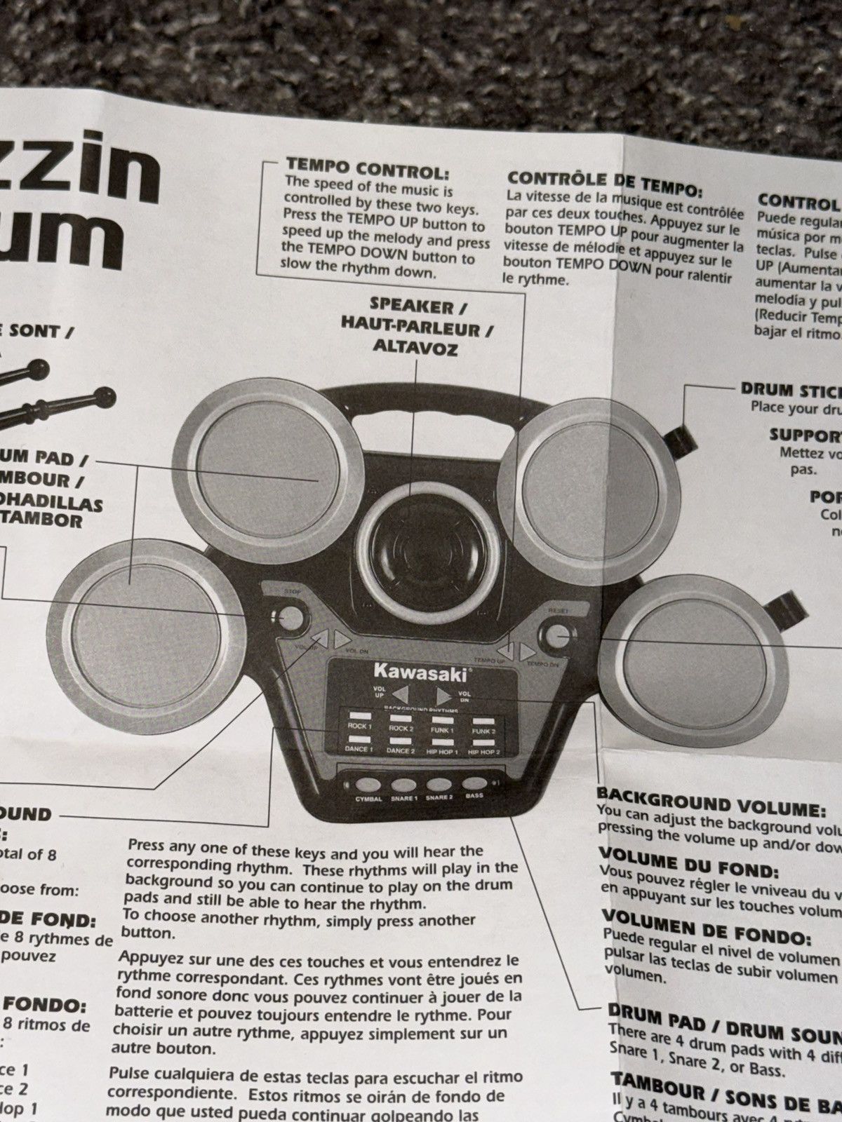 Other Kawasaki Music Jazzin Drum Toy Brand New In Box Never Used Size ONE SIZE - 12 Thumbnail