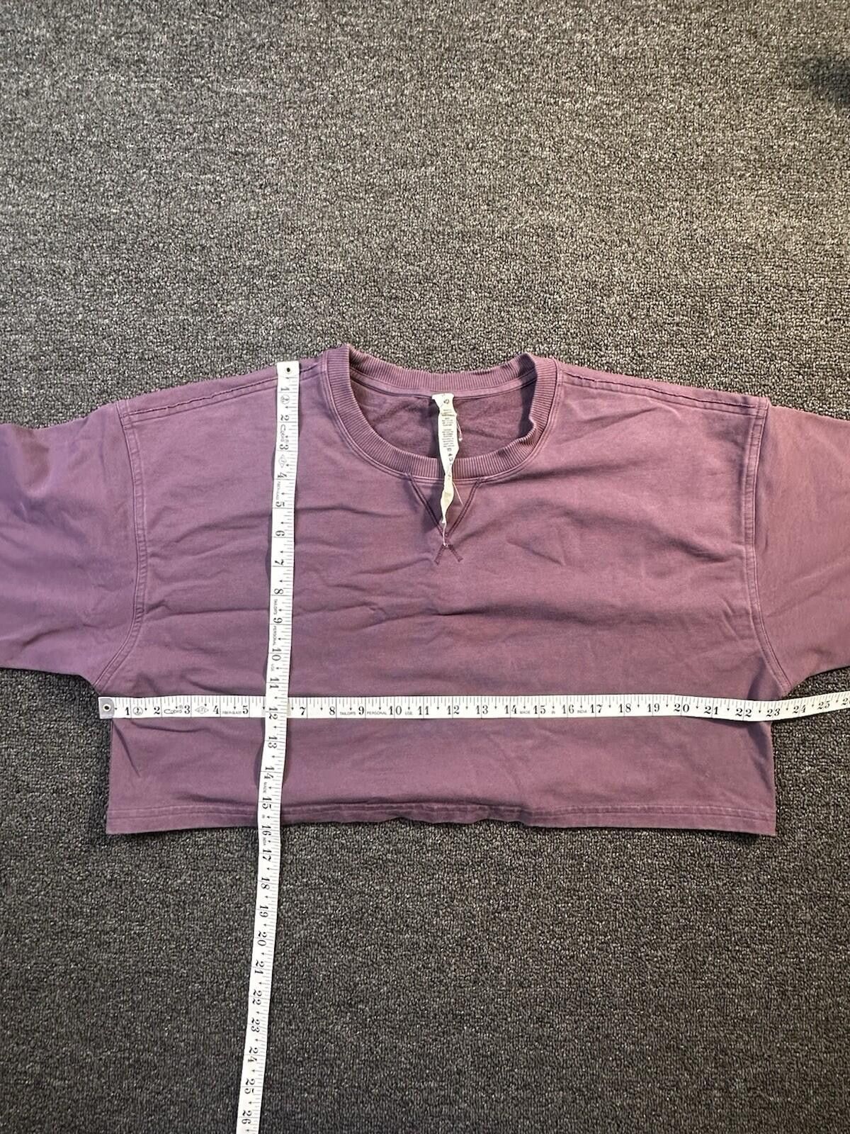 Lululemon Lululemon Plum Cropped Crew Neck Sweatshirt, Sz 14 Size XL / US 12-14 / IT 48-50 - 4 Thumbnail