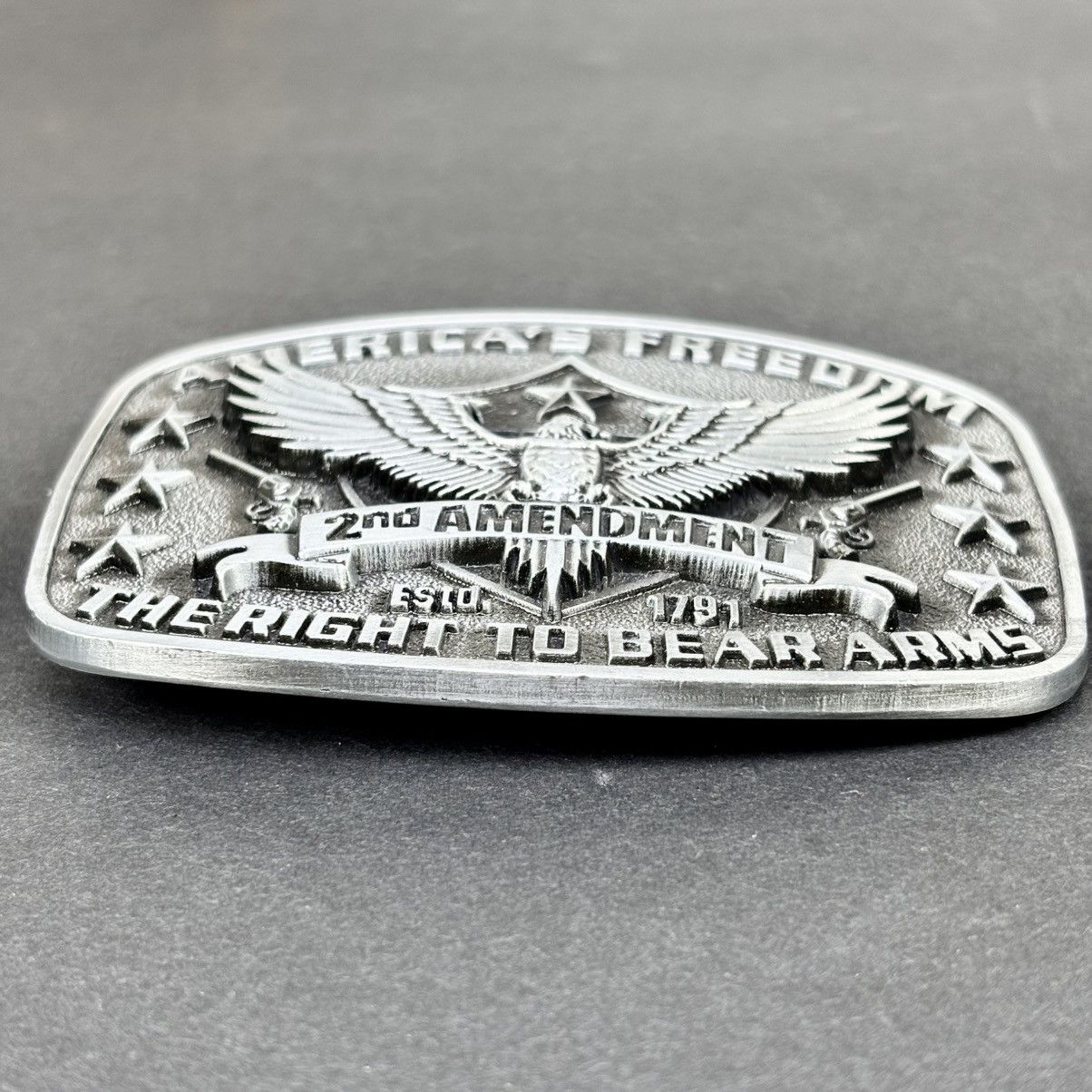 Other America Second Amendment 2A, 2nd, Freedom, Guns ASilver Tone Size ONE SIZE - 7 Thumbnail