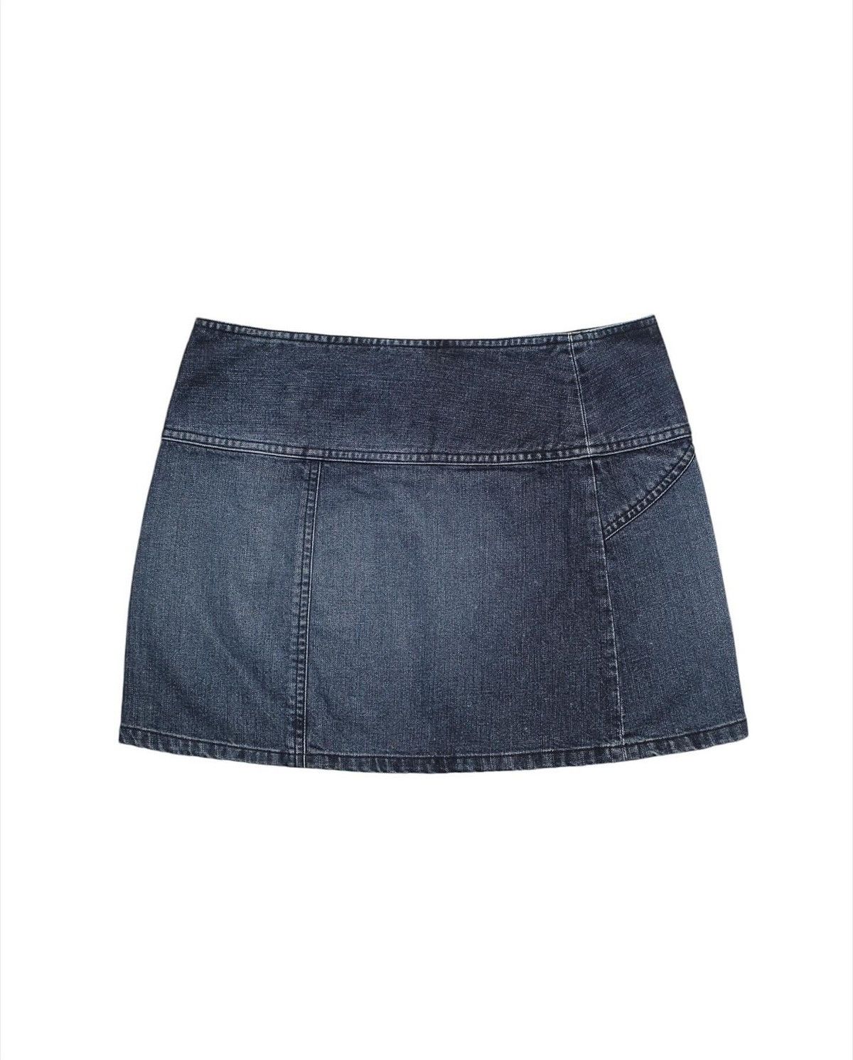 Armani Exchange 1990S ARMANI EXCHANGE DENIM BUCKLE SKIRTS Size 37" - 2 Thumbnail