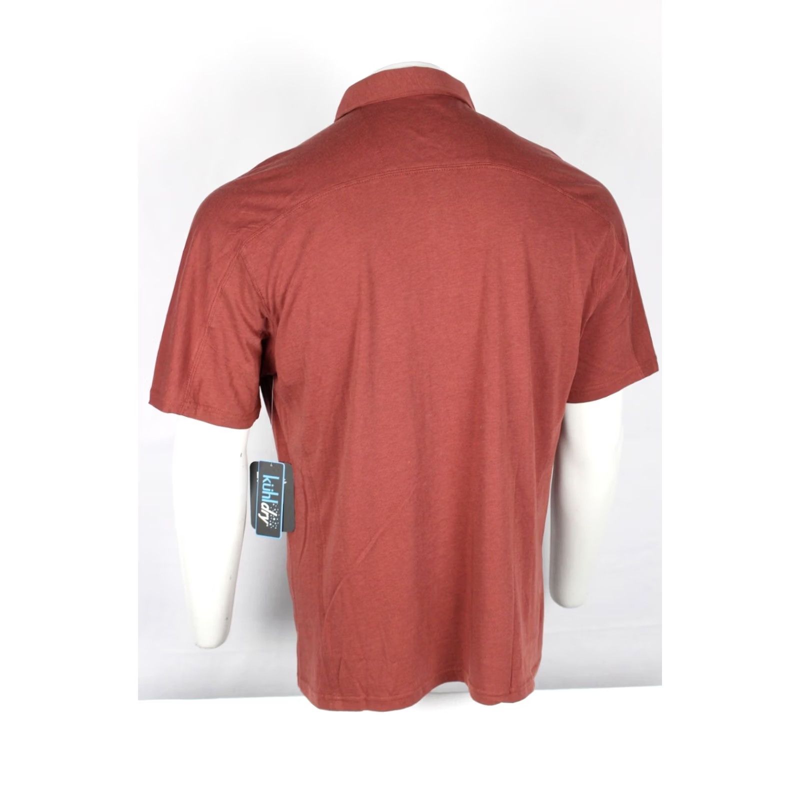 Vintage Kuhl Polo Short Sleeve Shirt S Sundried Tomato 7488 - Brazen Kuhldry Men’s Cotton Tencel Nylon Blend Polo Shirt, Solid Red, Collared, Button Closure Size US S / EU 44-46 / 1 - 2 Thumbnail