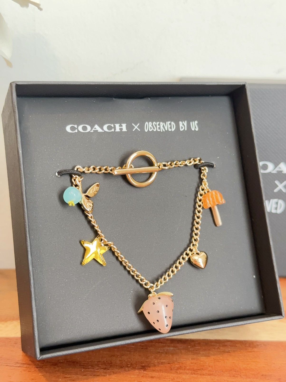 Coach NWT Coach Strawberry Heart Charm Bracelet Size ONE SIZE - 4 Thumbnail