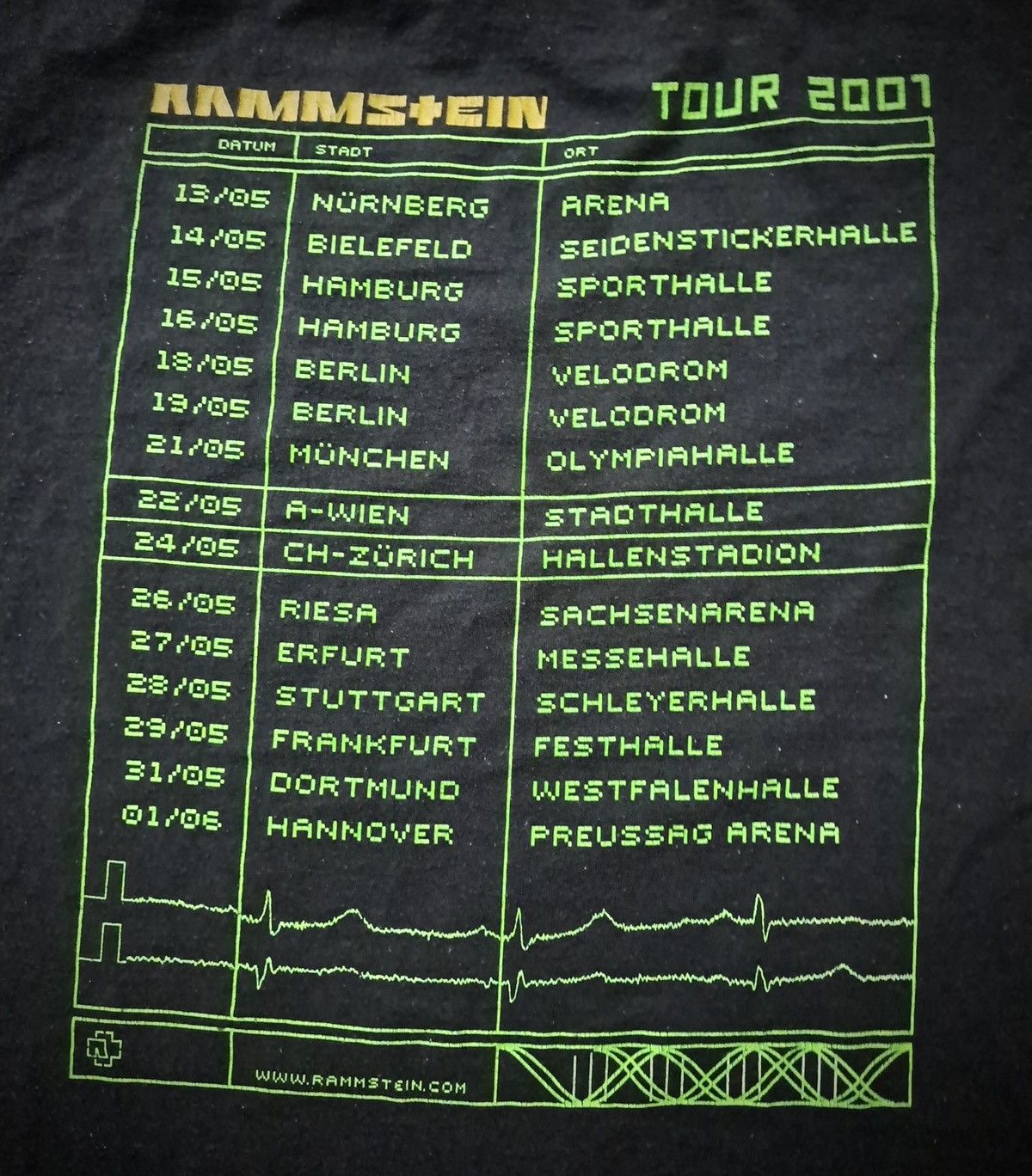 Band Tees × Vintage RAMMSTEIN x Tour Tee 2001 Size US L / EU 52-54 / 3 - 4 Thumbnail