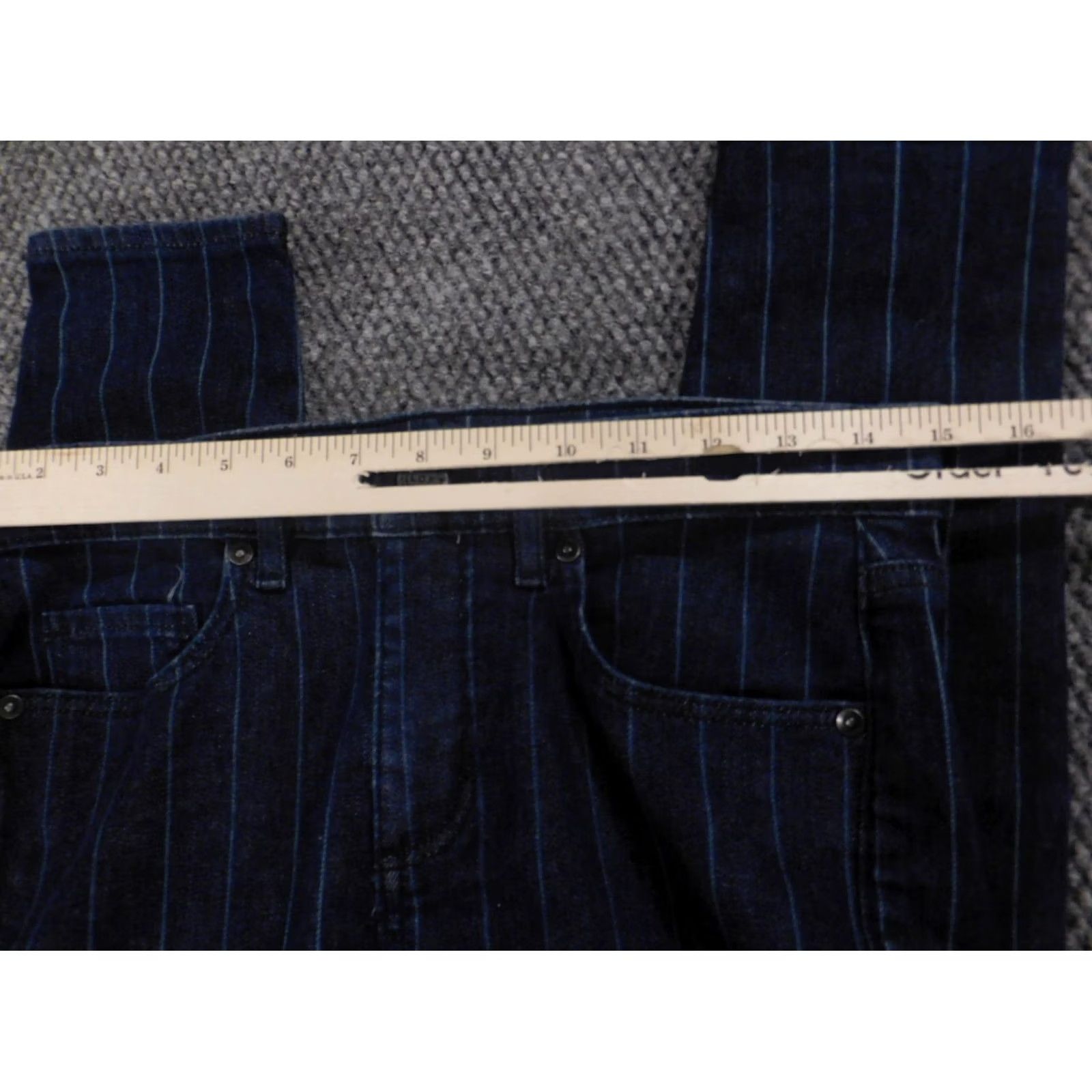 Loft Ann Taylor LOFT Jeans Denim Skinny 2 Blue Womens Striped Stretch Regular 28in Zip Pockets Size 30" / US 8 / IT 44 - 4 Thumbnail