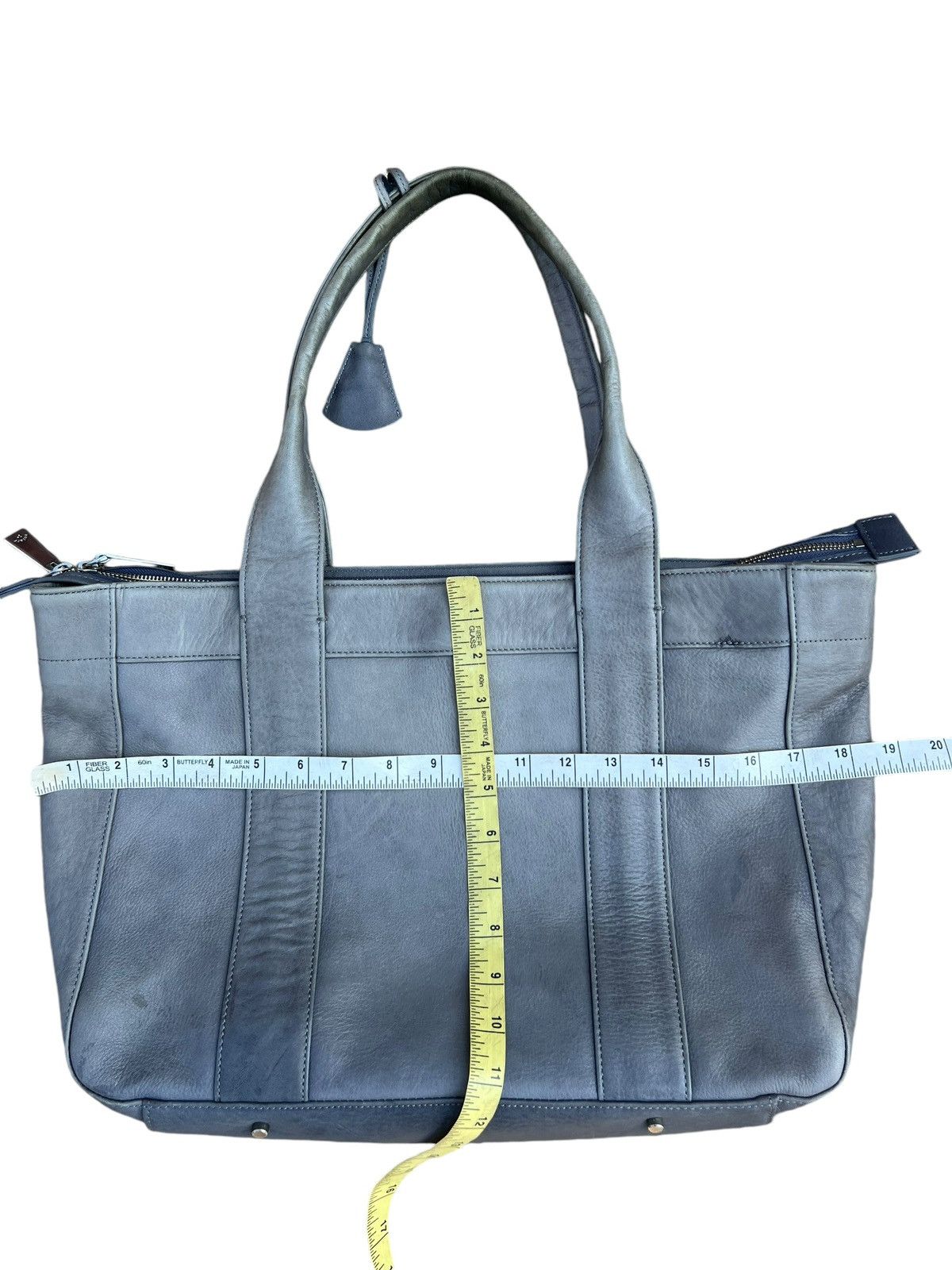 Leather Vintage Aniary Japan Fade Patina Leather Tote Bag Size ONE SIZE - 25 Thumbnail