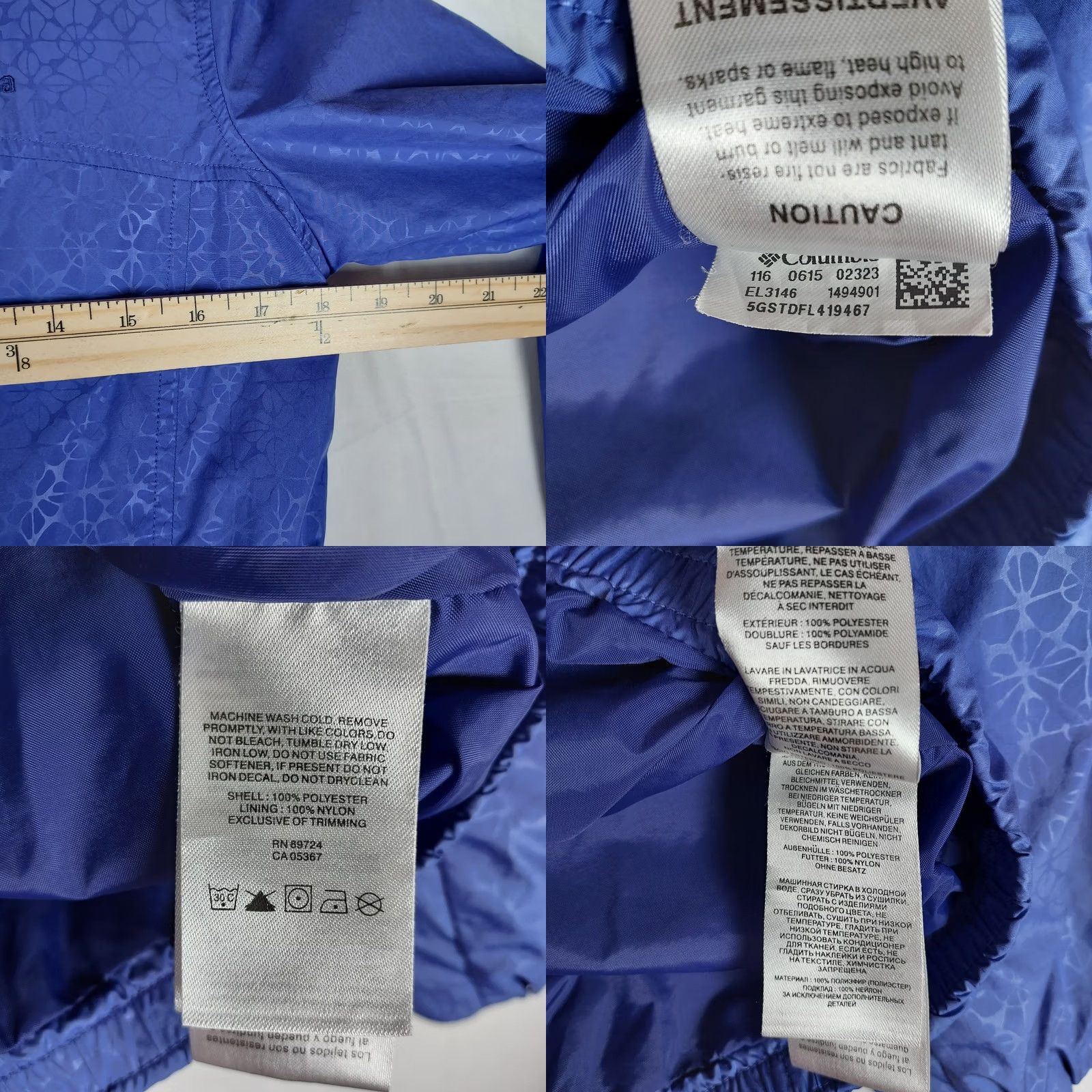 Vintage Columbia Windbreaker Jacket Hooded Womens Purple Full Zip Lightweight Nylon Softshell Mid-Length Size M / US 6-8 / IT 42-44 - 8 Thumbnail