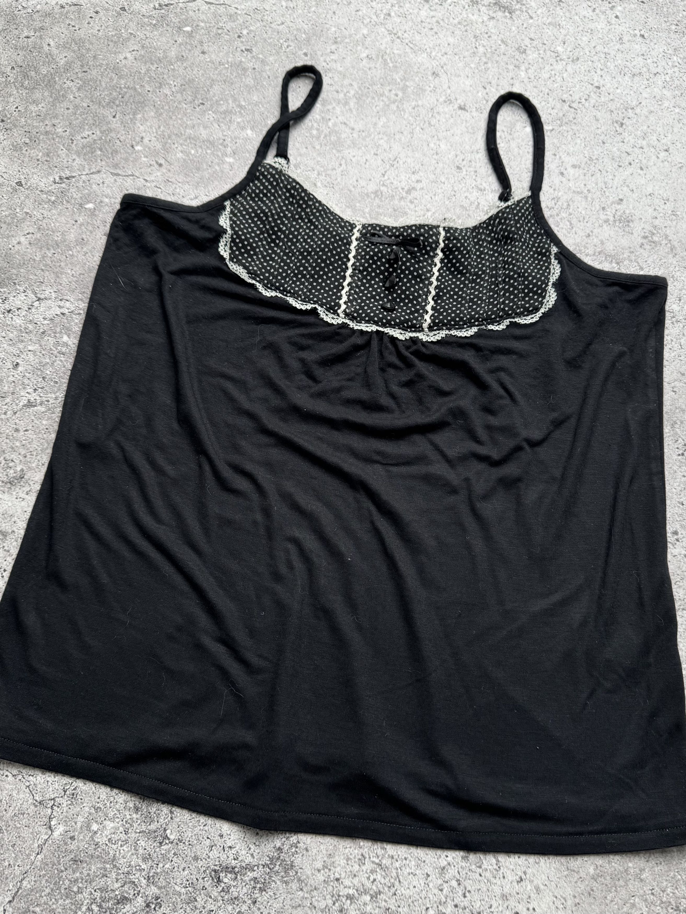 Vintage Vintage Cami Top Lace Trim Polka Dot Detail Y2K (E8) Size M / US 6-8 / IT 42-44 - 2 Thumbnail