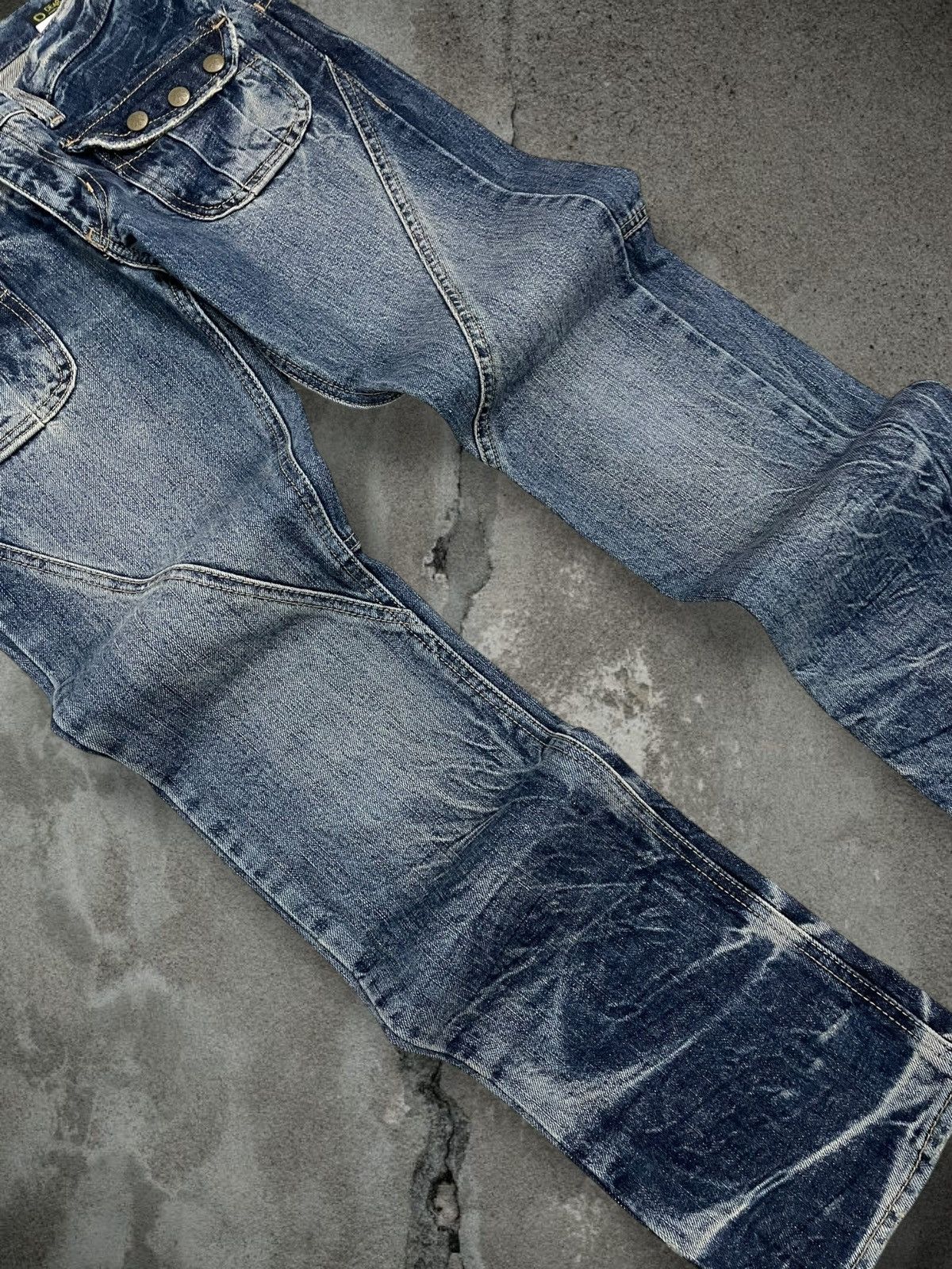 Japanese Brand Vintate 90s Japan Designer Dheart Blue Tribal Lowrise Denim Size US 31 - 6 Thumbnail