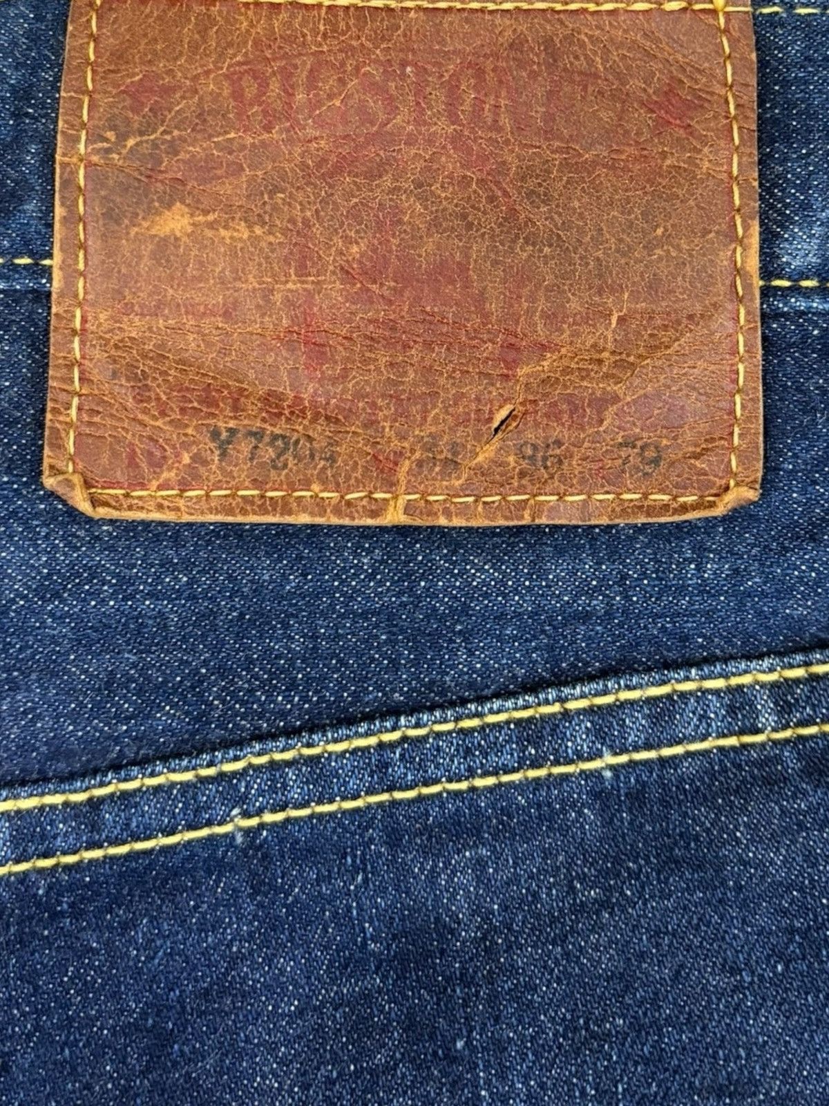 Japanese Brand Vintage Bigstone Baggy Raw Denim Selvedge Jeans Size US 33 - 10 Thumbnail