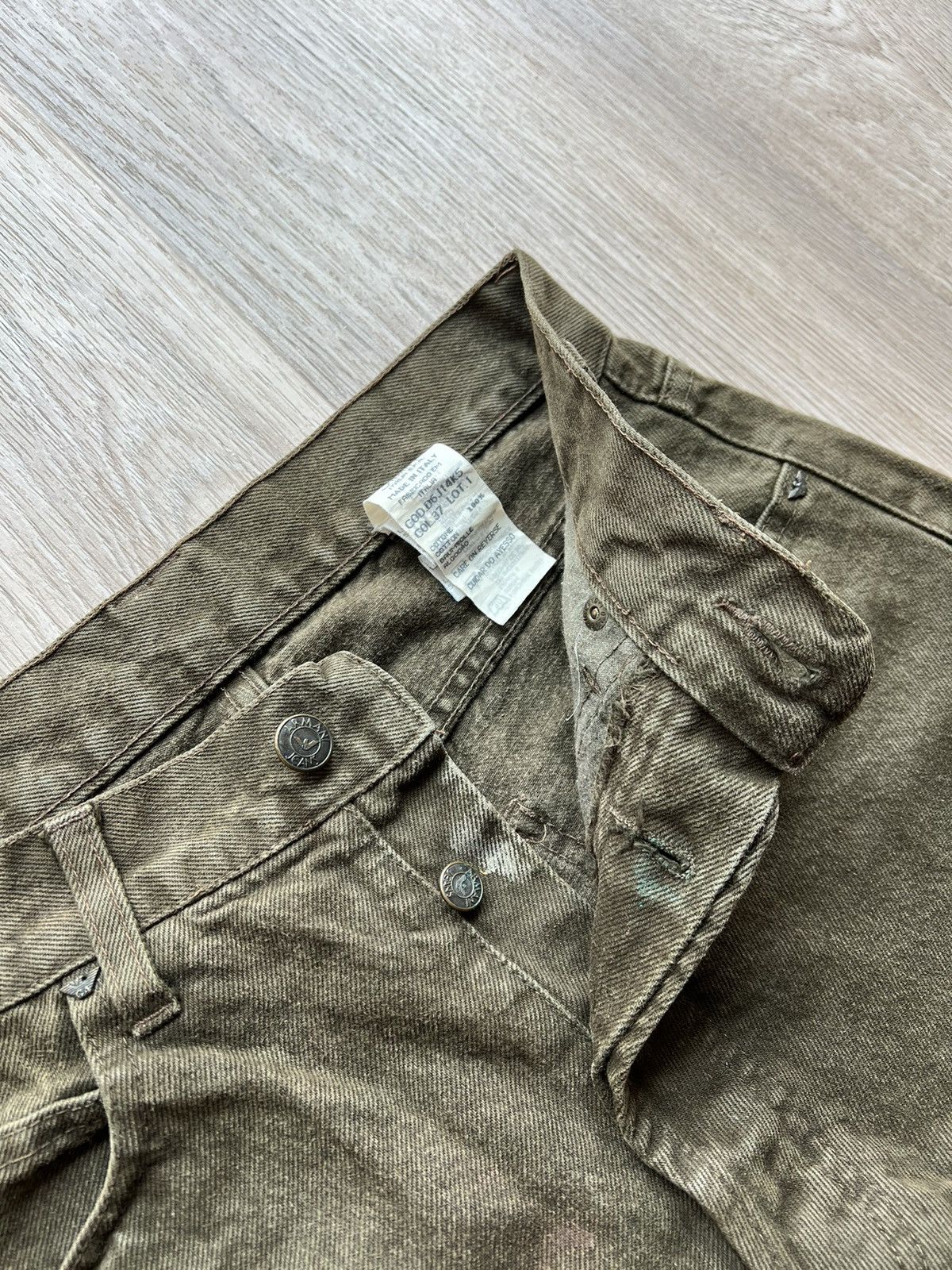 Armani × Vintage Vintage Armani Jeans Denim Dark Green Pants Size 29" - 6 Thumbnail