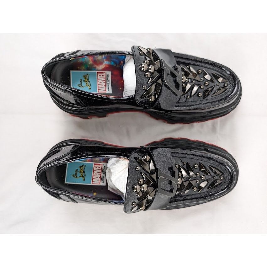 Christian Louboutin o1rshd1 The Amazing Loubi Flat Shoes Black/BK Gun/Lin Cosmos Size US 8 / EU 41 - 14 Thumbnail