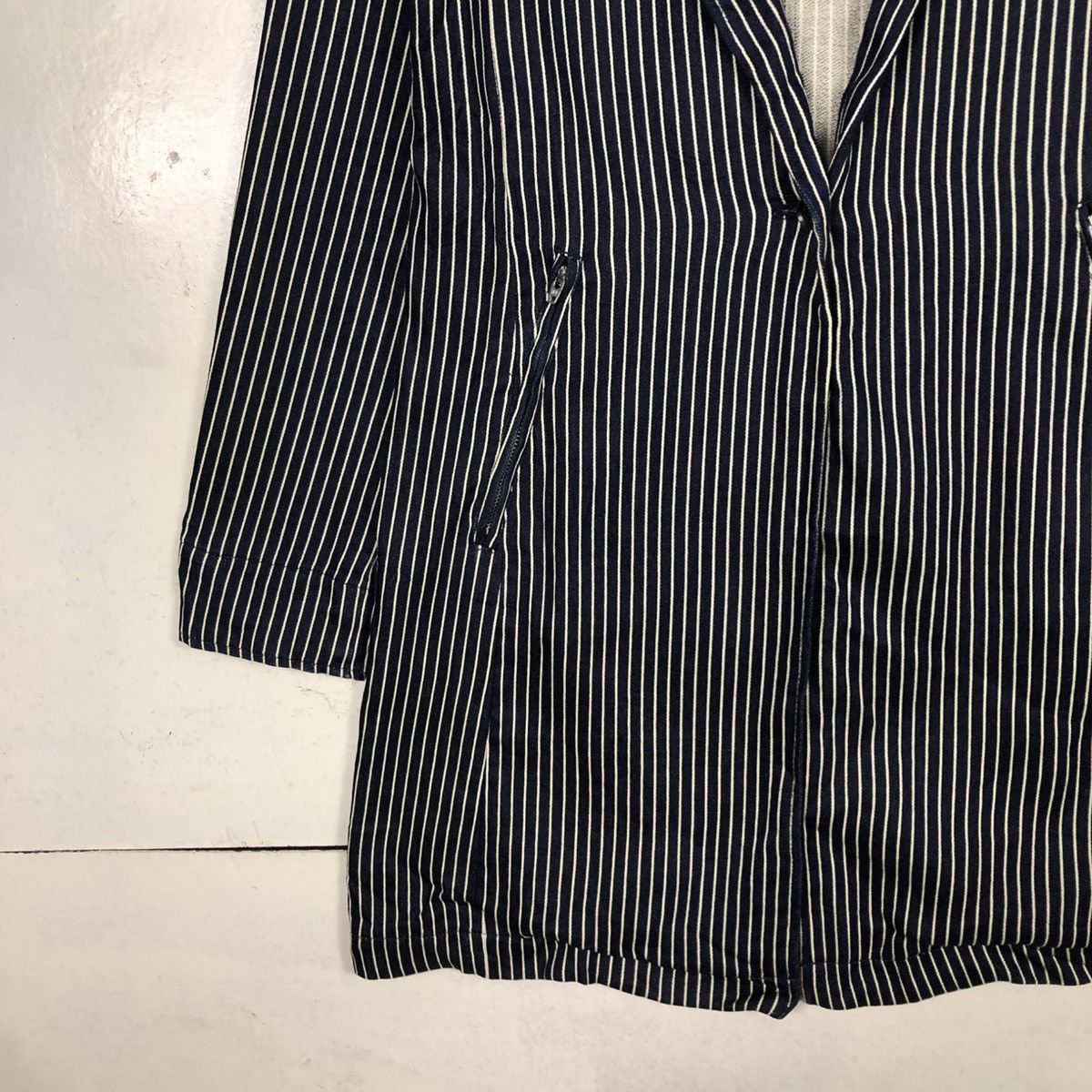 Indigo 📌Vintage Denim Indigo Striped Design Hickory B7 Issey Miyake Size US M / EU 48-50 / 2 - 6 Thumbnail