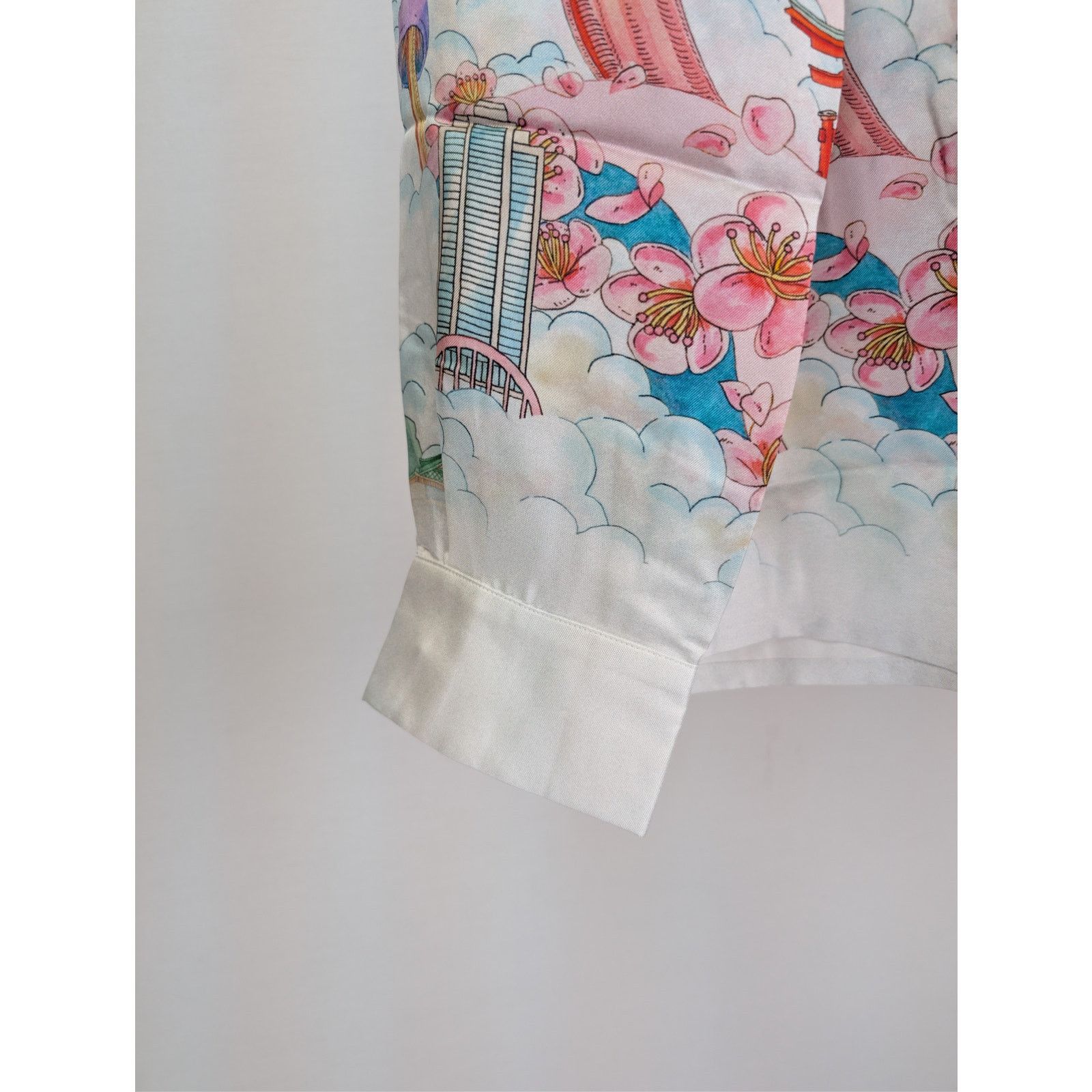 Casablanca o1rshd1 Silk Twill Cuban Collar Long Sleeve Shirt in Flowers Size US S / EU 44-46 / 1 - 5 Thumbnail