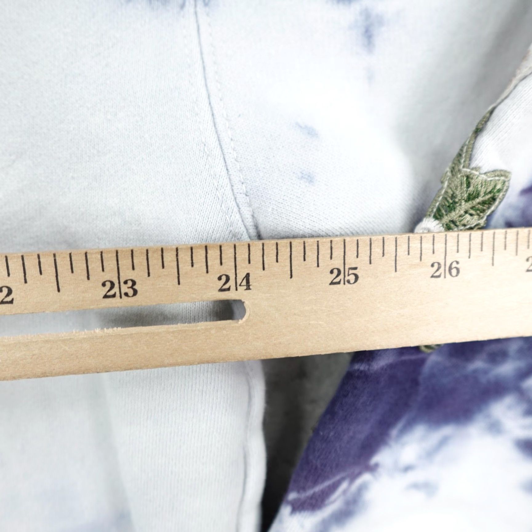 Vintage Civil Regime Hoodie Medium Blue Tie Dye Floral Embroidered Pullover Sweatshirt Size US M / EU 48-50 / 2 - 7 Thumbnail