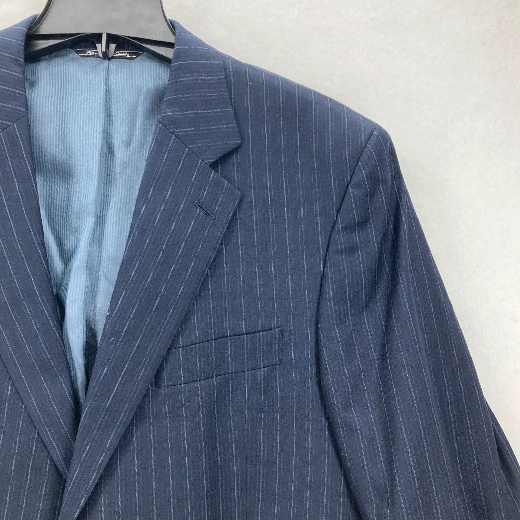 Jack Victor Jack Victor Blazer Mens 44R Blue Striped Wool Sport Coat Loro Piana Collection BLAZER Size 44R - 3 Thumbnail