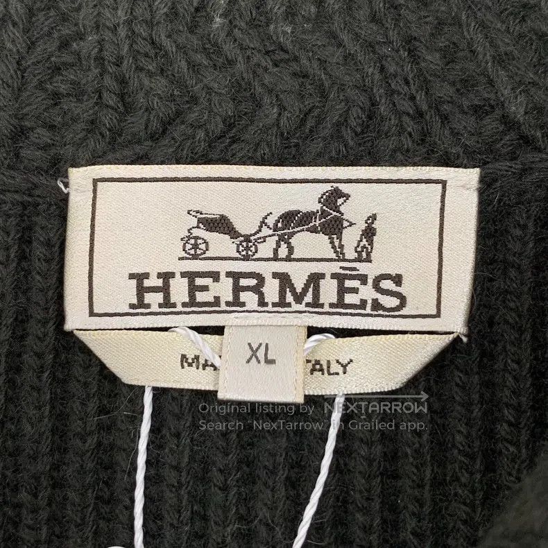 Hermes Hermes Forest Green Cashmere Lapel Single Breasted Knitted Size US XL / EU 56 / 4 - 5 Thumbnail