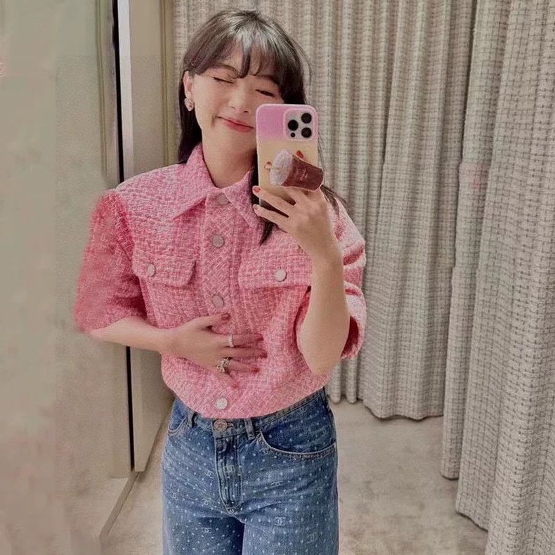 Chanel Chanel 23P early spring pink tweed short-sleeved short jac Size XS / US 0-2 / IT 36-38 - 3 Thumbnail