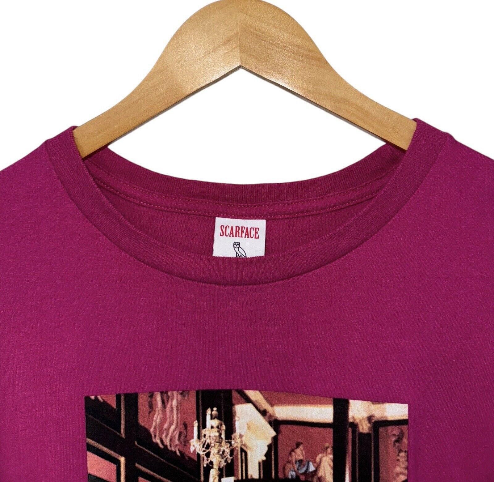 Designer OVO Scarface Fuchsia Pink Drake Tony Montana T Shirt Sz L Size US L / EU 52-54 / 3 - 5 Thumbnail