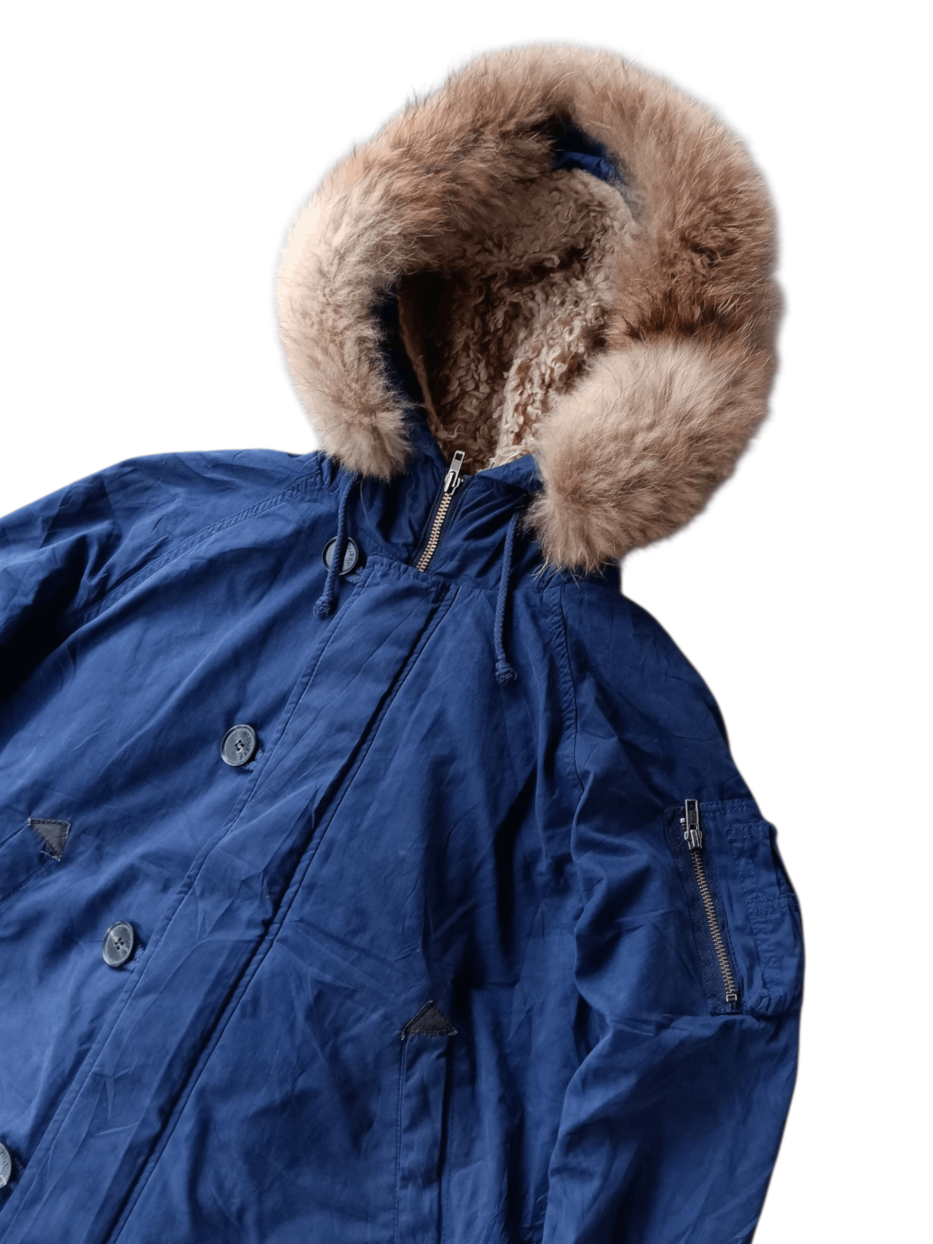 Japanese Brand 2000's moussy real fur hoodie bomber jacket Size US M / EU 48-50 / 2 - 3 Thumbnail