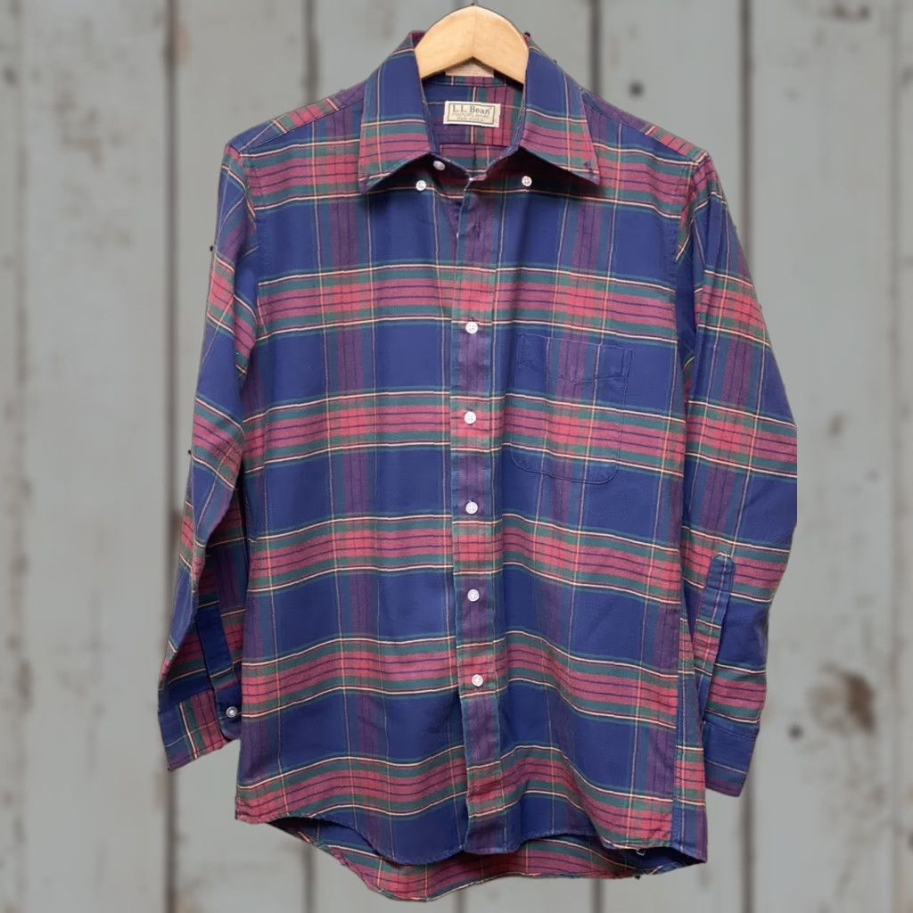 Vintage VINTAGE L.L. Bean Mens Button-Down Dress Shirt Size 15.5 32 Plaid Made In USA Size 42R - 1 Thumbnail