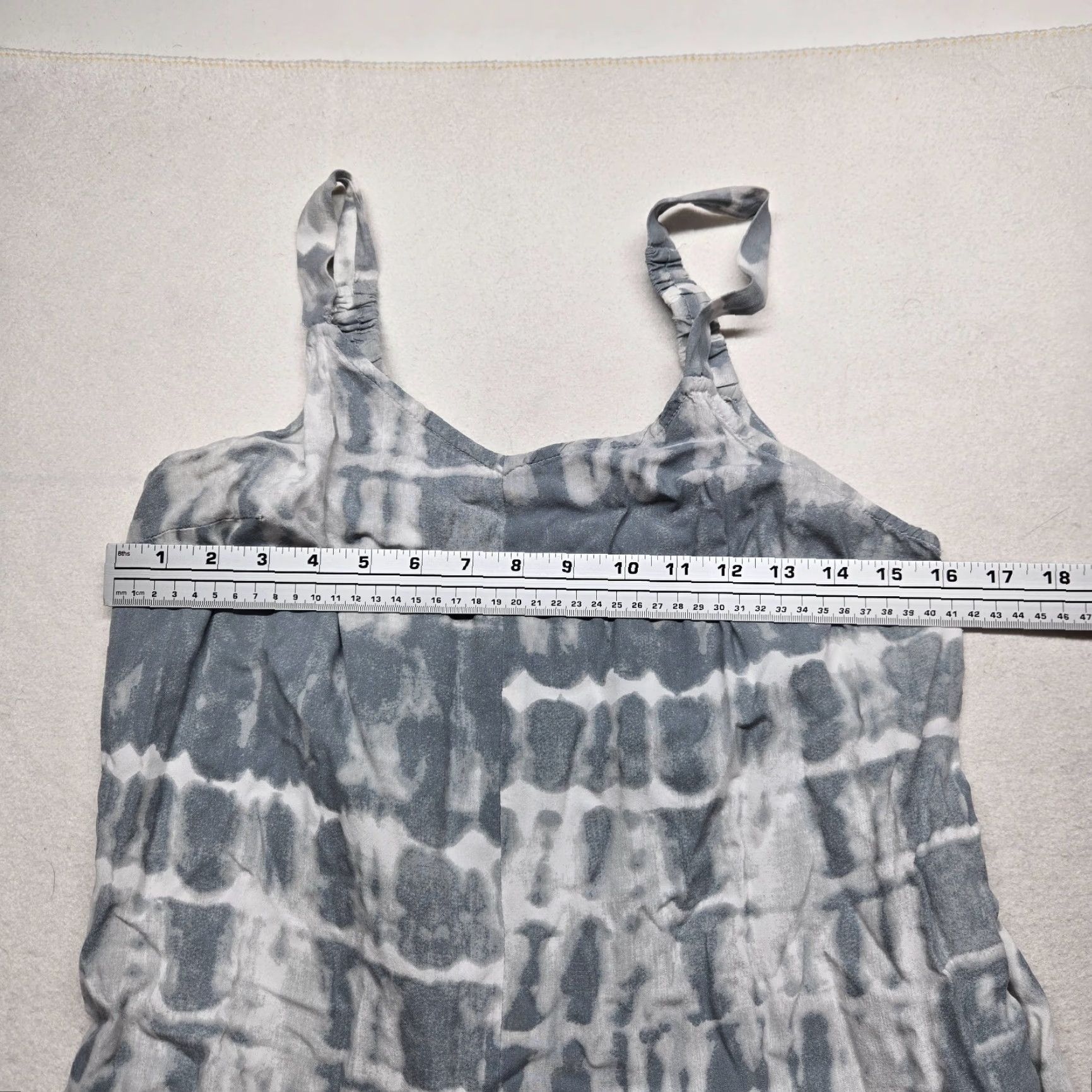 Vintage Japna Gray Tie Dye Ruffle Hem Jumpsuit Women's L Large Size 36" / US 14 / IT 50 - 5 Thumbnail